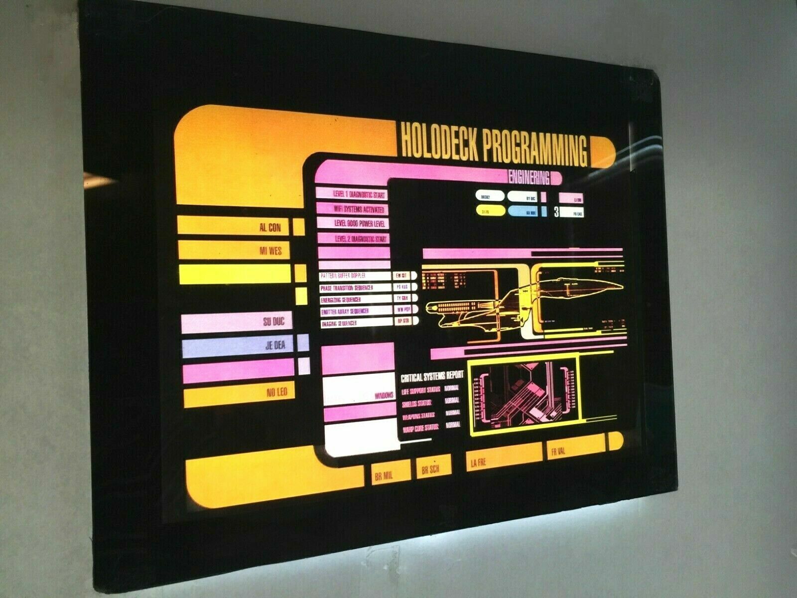 StAr TrEk prop Enterprise E master ship Master lcars translight print 5 FOOT YA