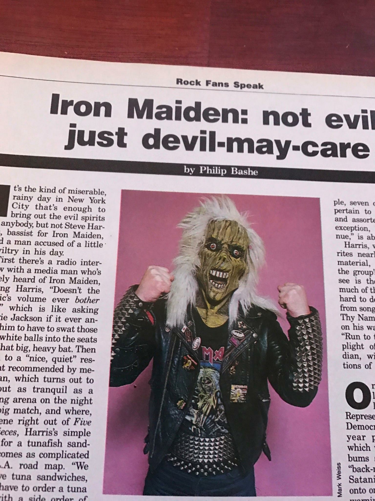 1983 VINTAGE 5PG MAGAZINE PRINT ARTICLE IRON MAIDEN NOT EVIL,JUST DEVIL-MAY-CARE