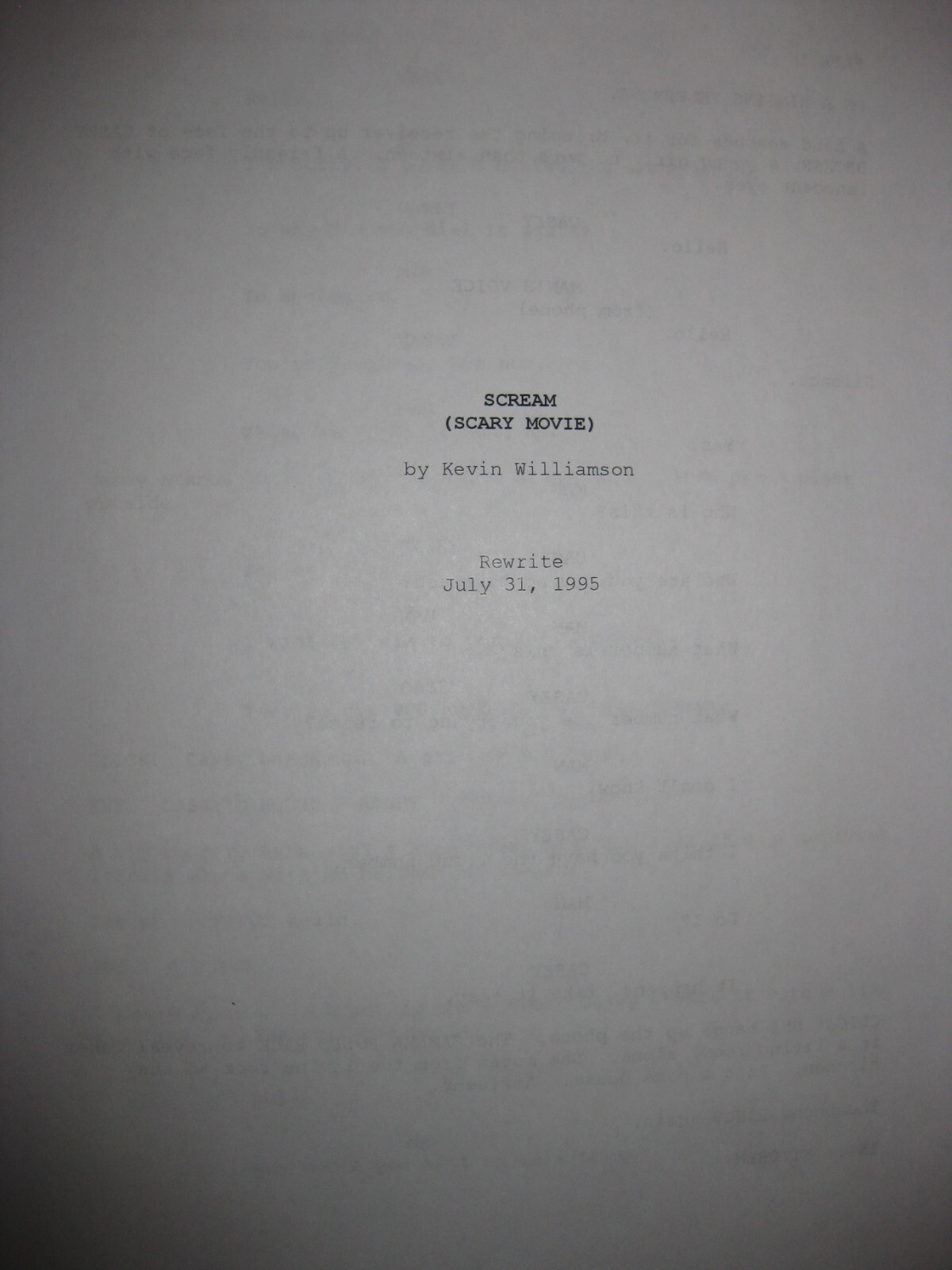 Scream Signed Film Script X14 Wes Craven Neve Campbell Skeet Ulrich 1996 REPNT