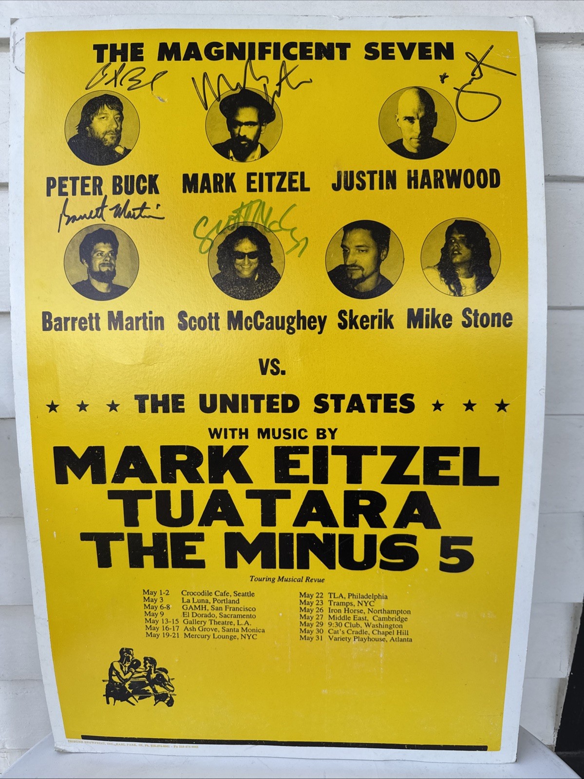 The Magnificent Seven vs. The United States Tour Poster 26 X 17″ 1997 Autograph