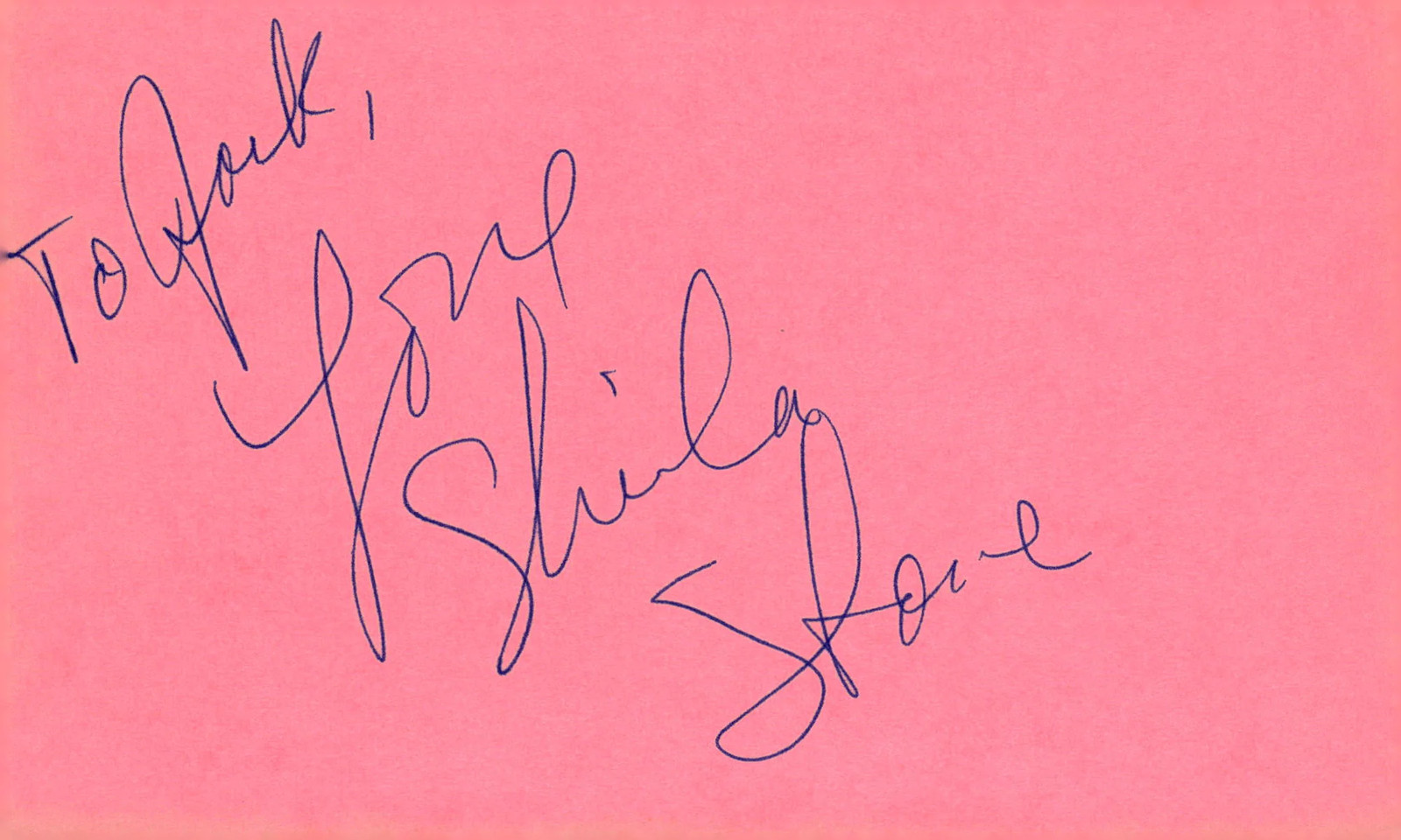 Sheila Stone Signed Auto 3×5 Index Card Adventures of Annabel