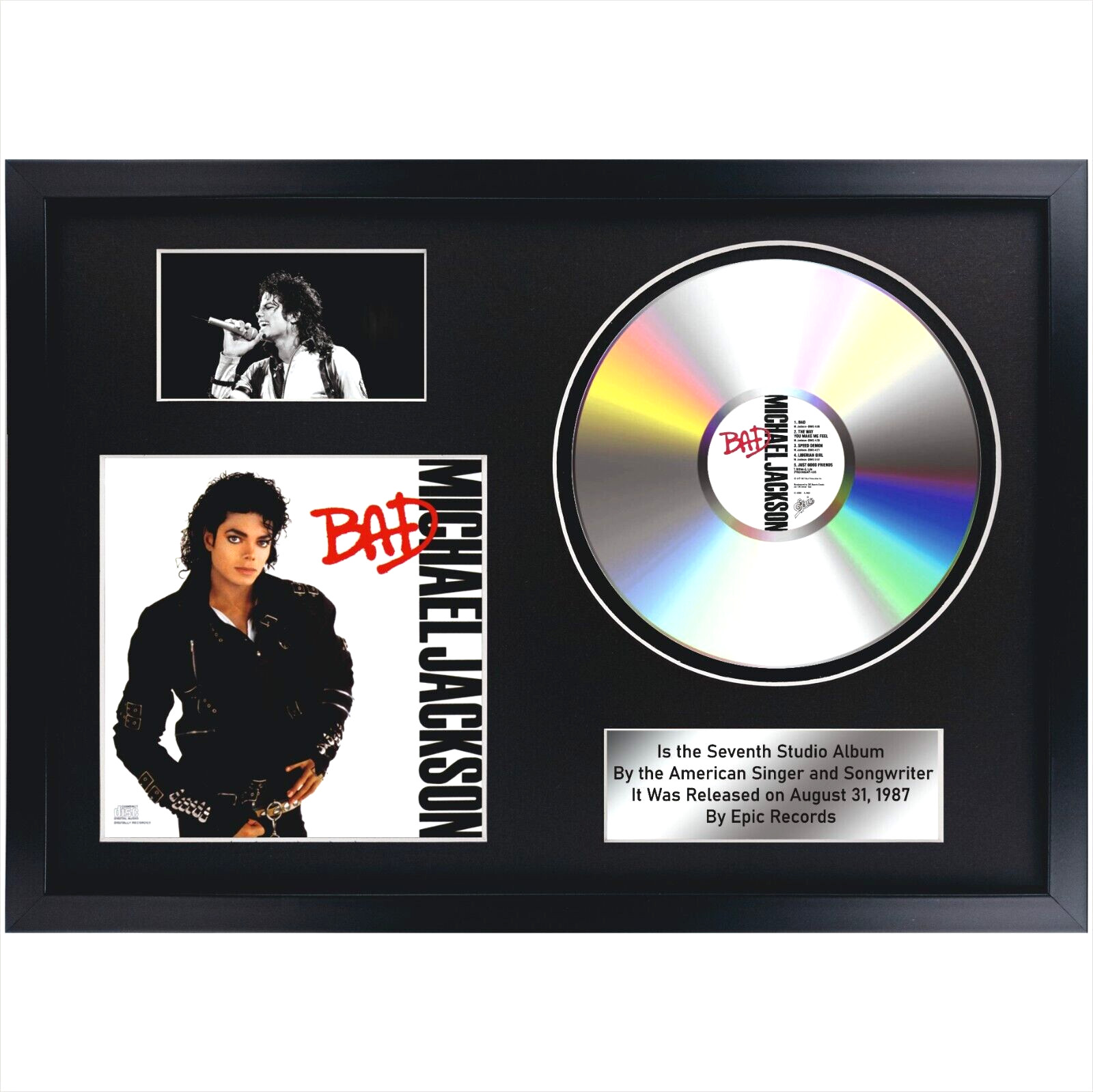 Michael Jackson – Thriller / Memorabilia / CD / Souvenir in black frame / Disco