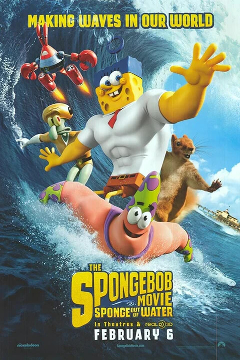 THE SPONGEBOB MOVIE SPONGE OUT OF WATER MOVIE POSTER DS ORIGINAL FINAL 27×40 !