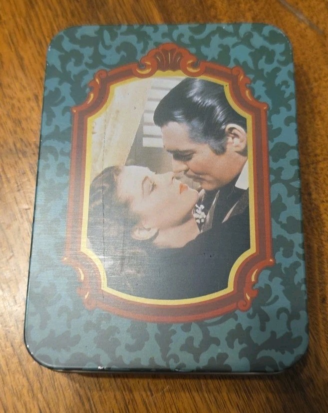 RARE VINTAGE 1989 50th ANNIVERSARY Gone With The Wind Tin w/ Note Paper