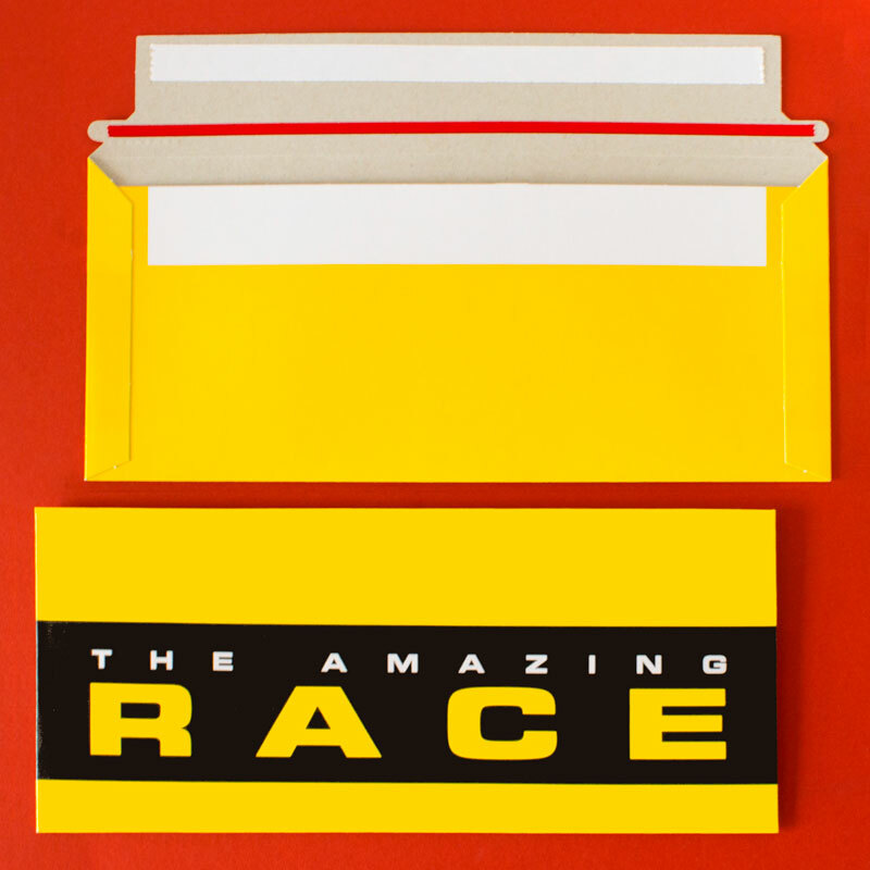 Amazing Race Tear-Strip Yellow Envelopes – Set of 10
