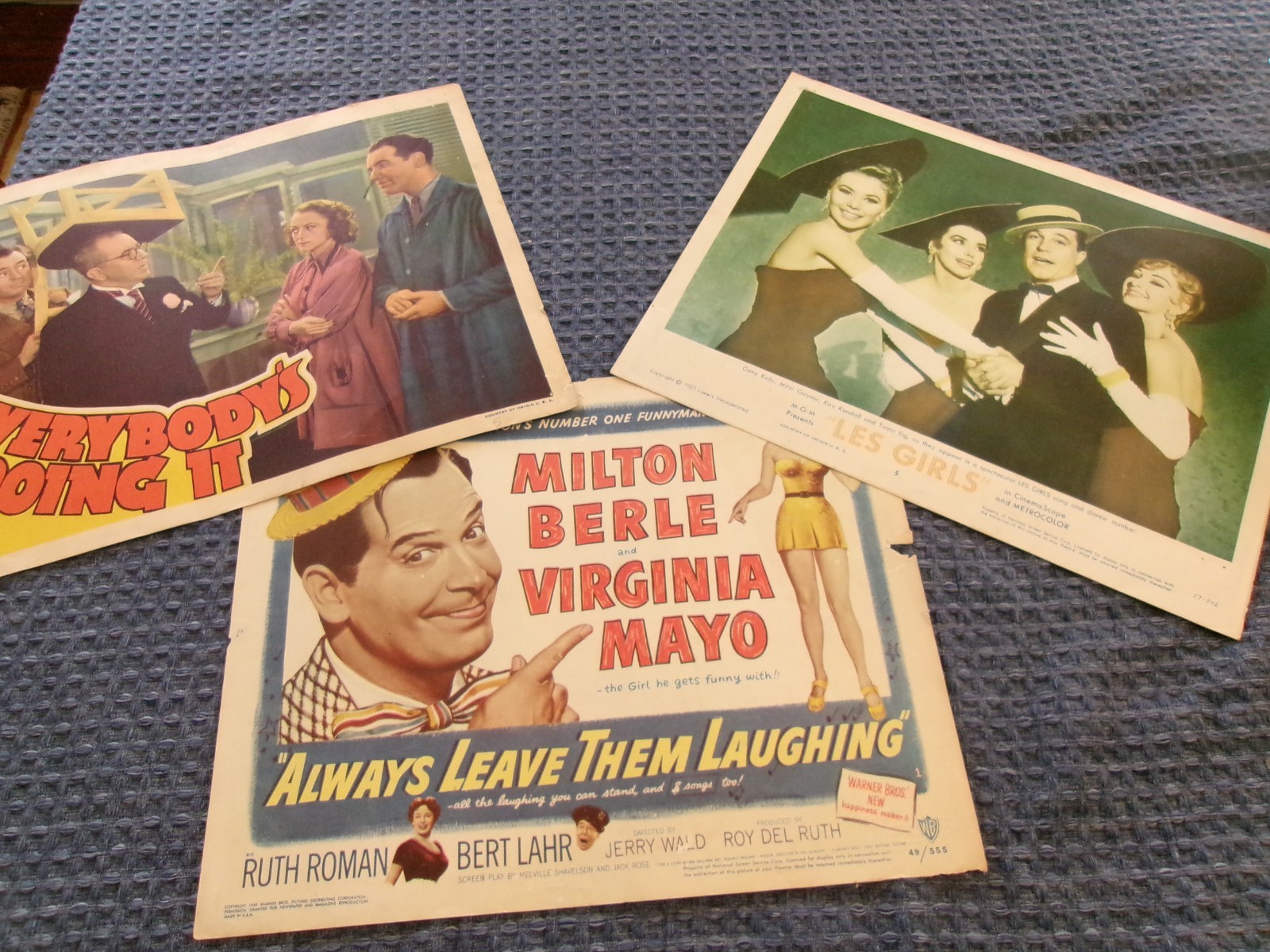 LOBBY CARD lot/3 Musicals Gene Kelly Milton Berle Mitzi Gaynor Kay Kendal