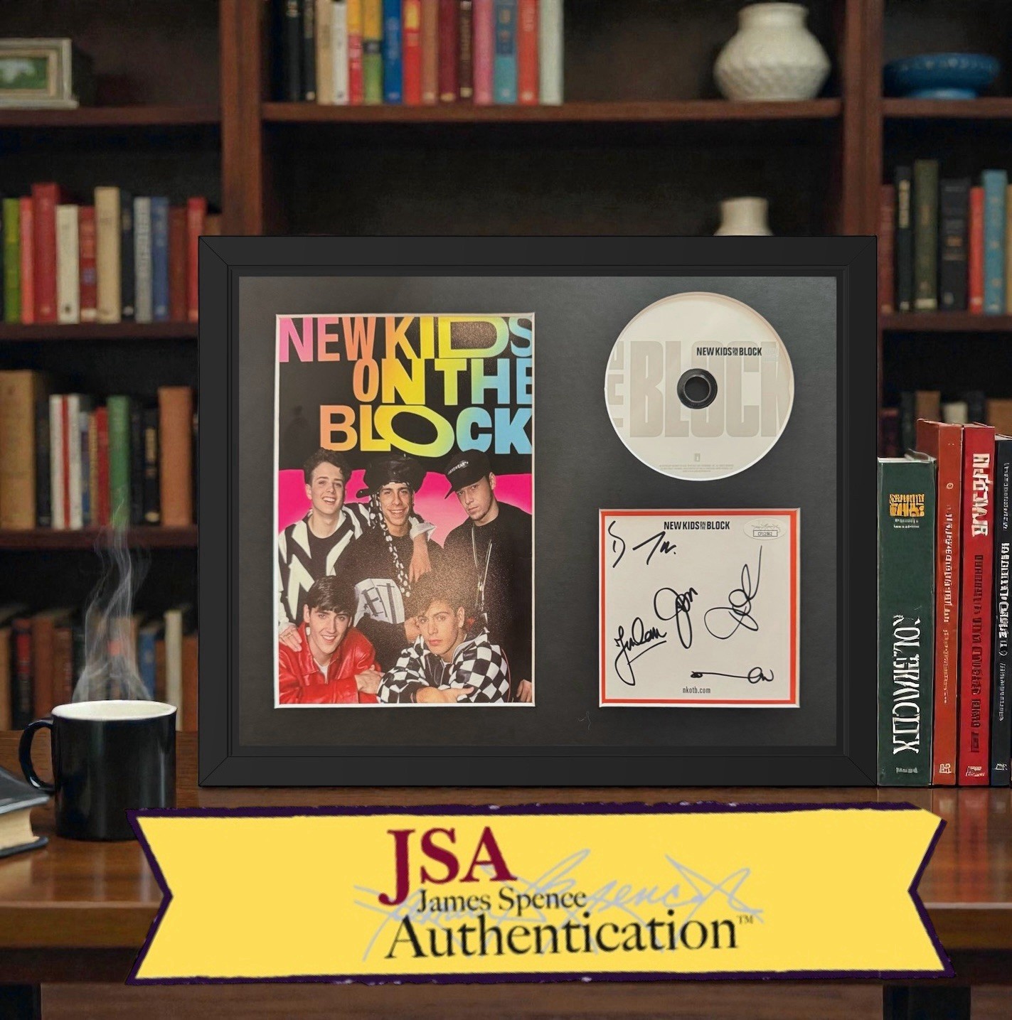 NKOTB Signed CD Insert “Revisited” Framed 14×11 – JSA
