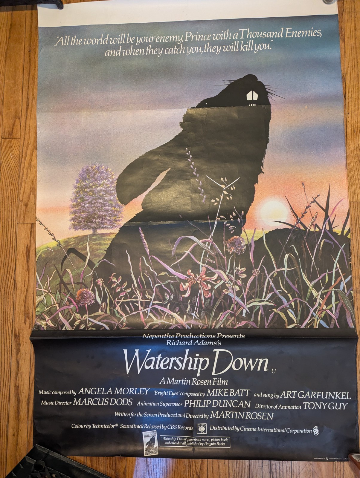 Watership Down – Original GIANT 40×60 UK cinema/subway movie theater poster
