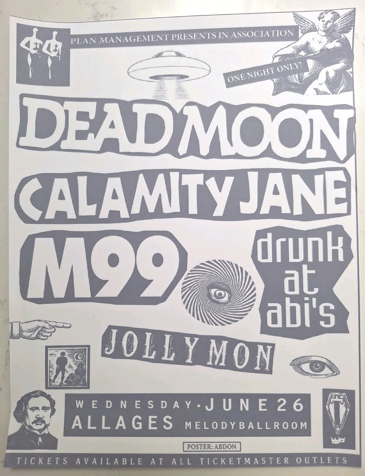 Dead Moon – Calamity Jane M99 Drunk At Abi’s Jolly Mon Portland Oregon PDX Flier