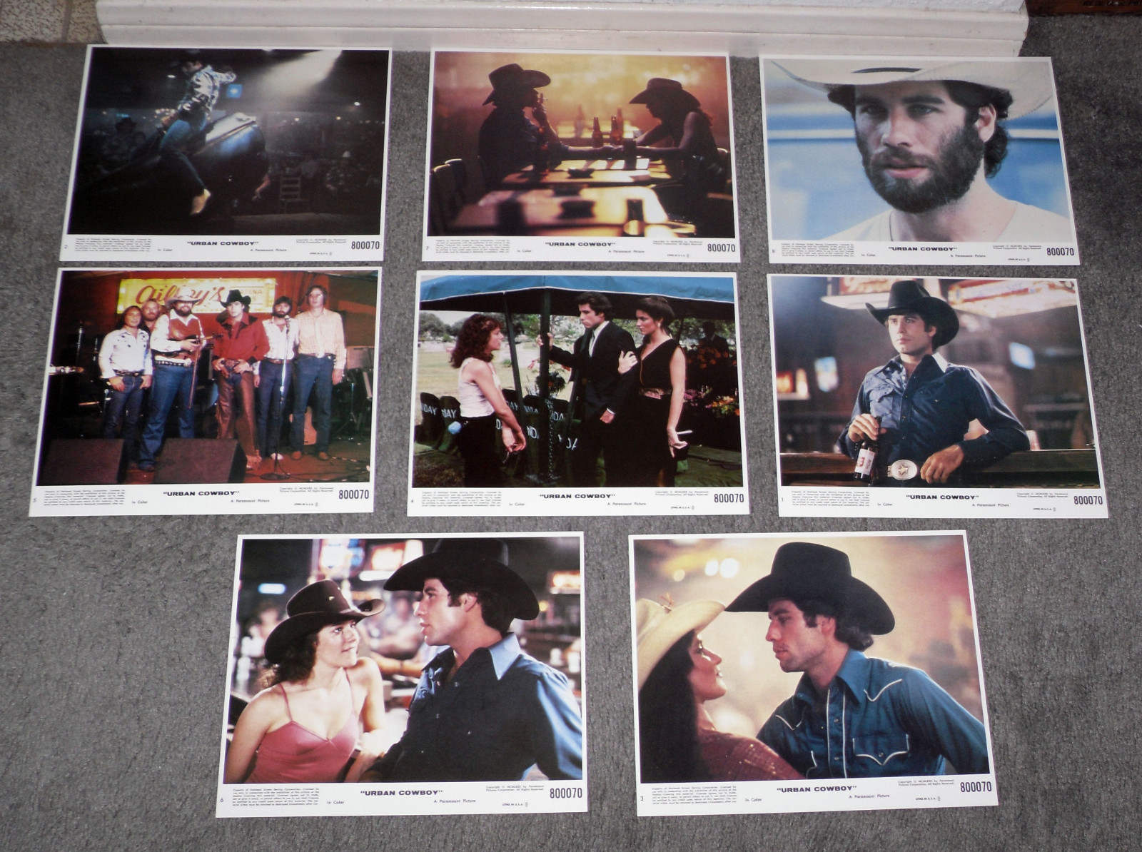 URBAN COWBOY original 1980 color lobby photos set JOHN TRAVOLTA/DEBRA WINGER