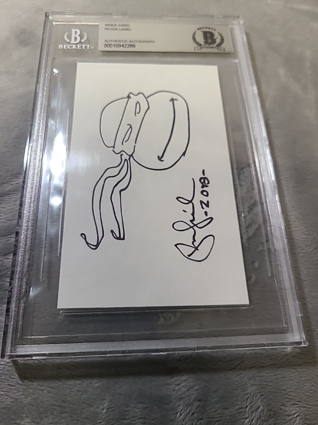 Peter Laird Signed Index Card BAS TMNT With Sketch Rare!!