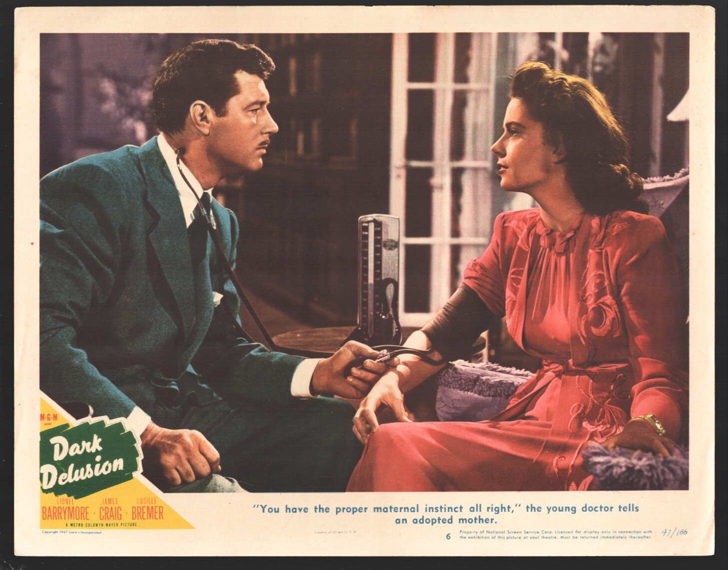 Dark Delusion #6 1947-original 11″x14″ lobby card-Features James Craig & Luci…