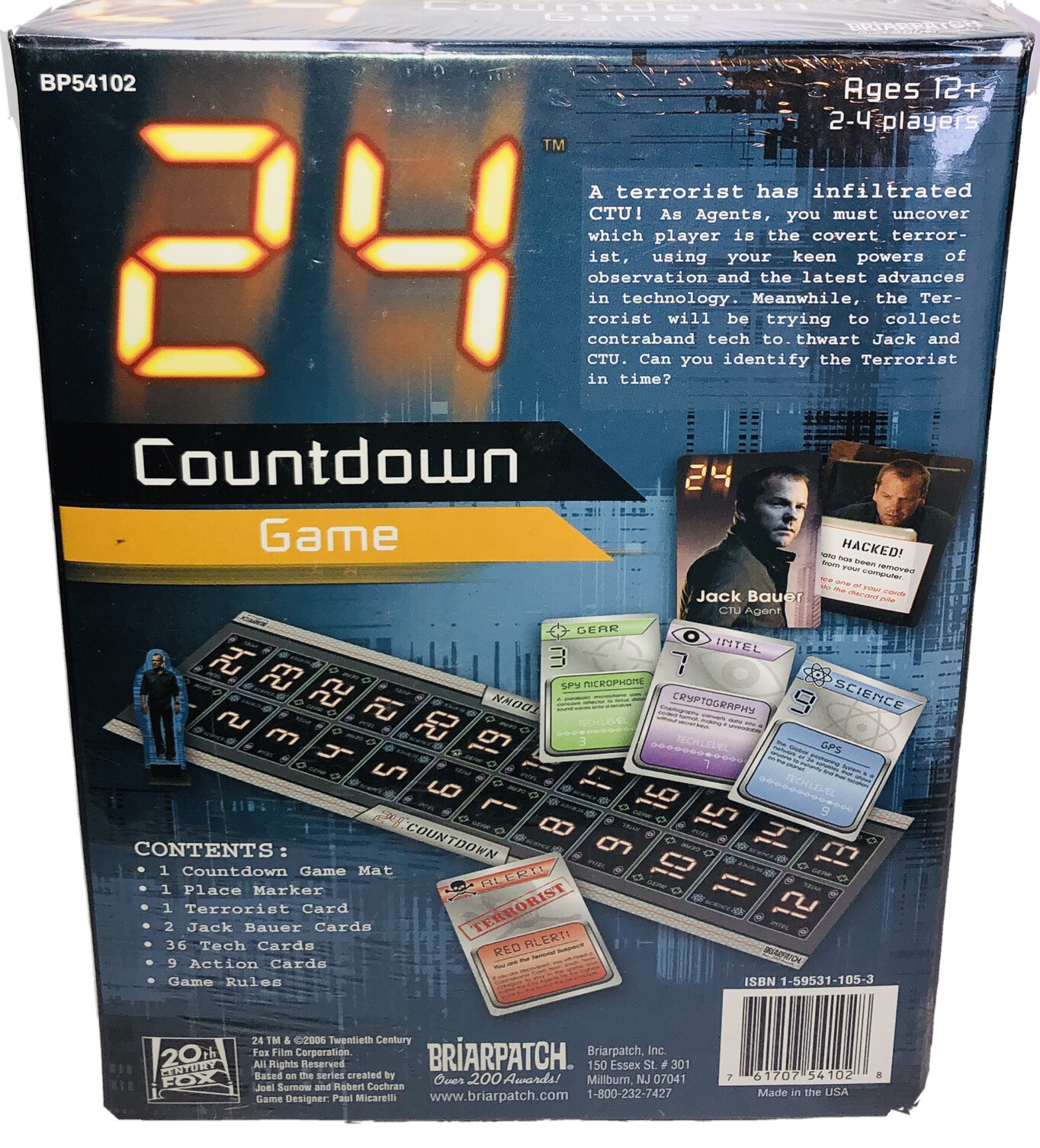 Briarpatch Inc 24 Countdown Game BP54102 Jack Bauer 2006 New Factory Sealed