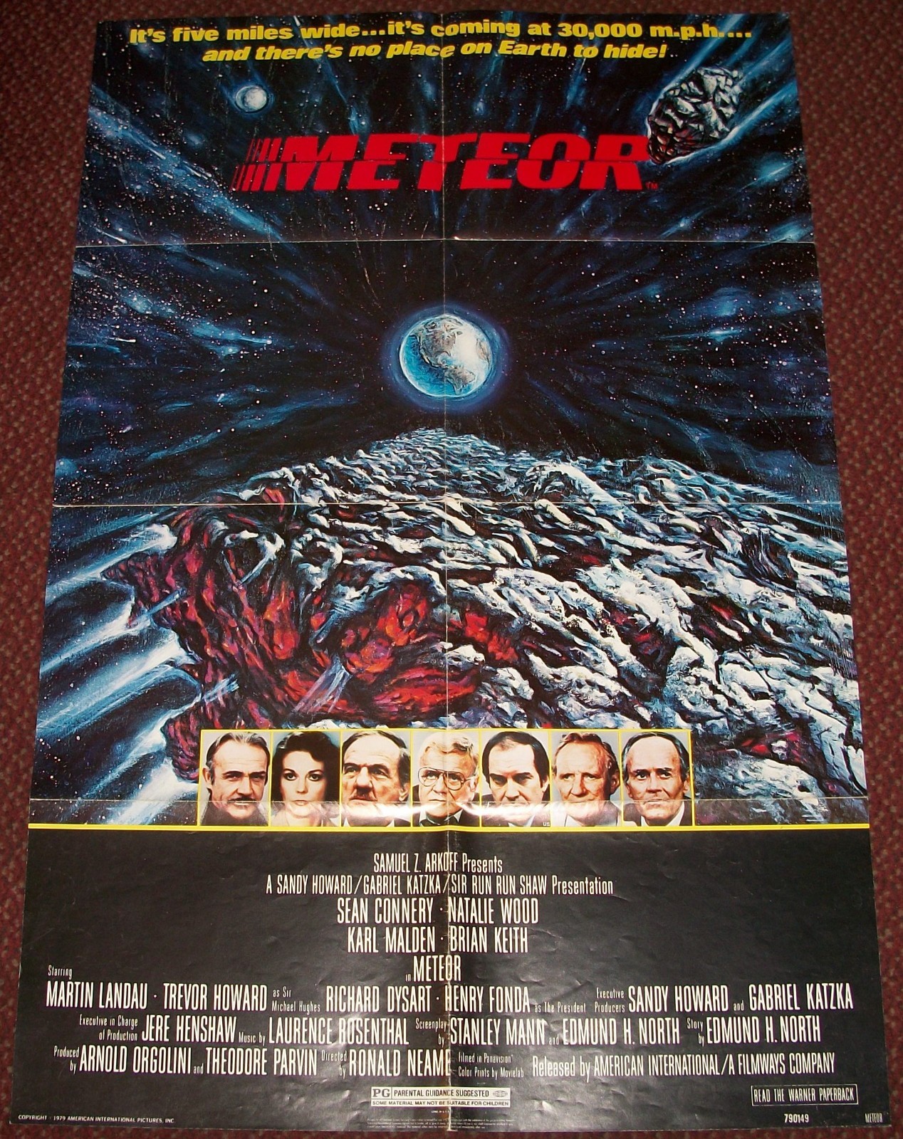 Meteor 1979 Vintage 1-Sheet Theatrical Poster 27×41 Sean Connery Natalie Wood