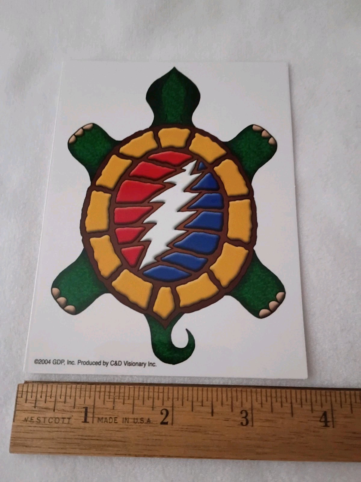 Grateful Dead Lightning Bolt Terrapin 3.75 x 5 Inch Window Sticker