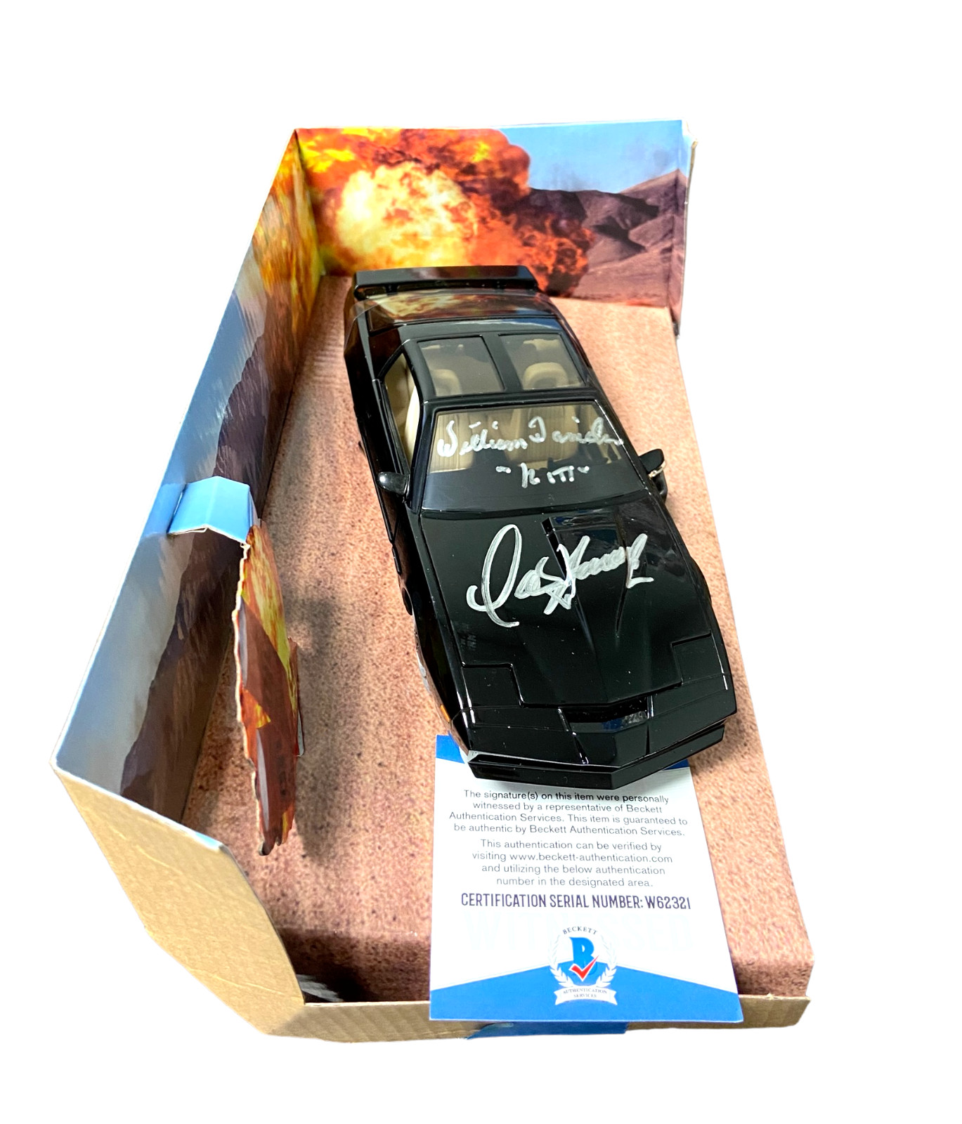 DAVID HASSELHOFF WILLIAM DANIELS SIGNED AUTO KITT 1:24 CAR KNIGHT RIDER BECKETT