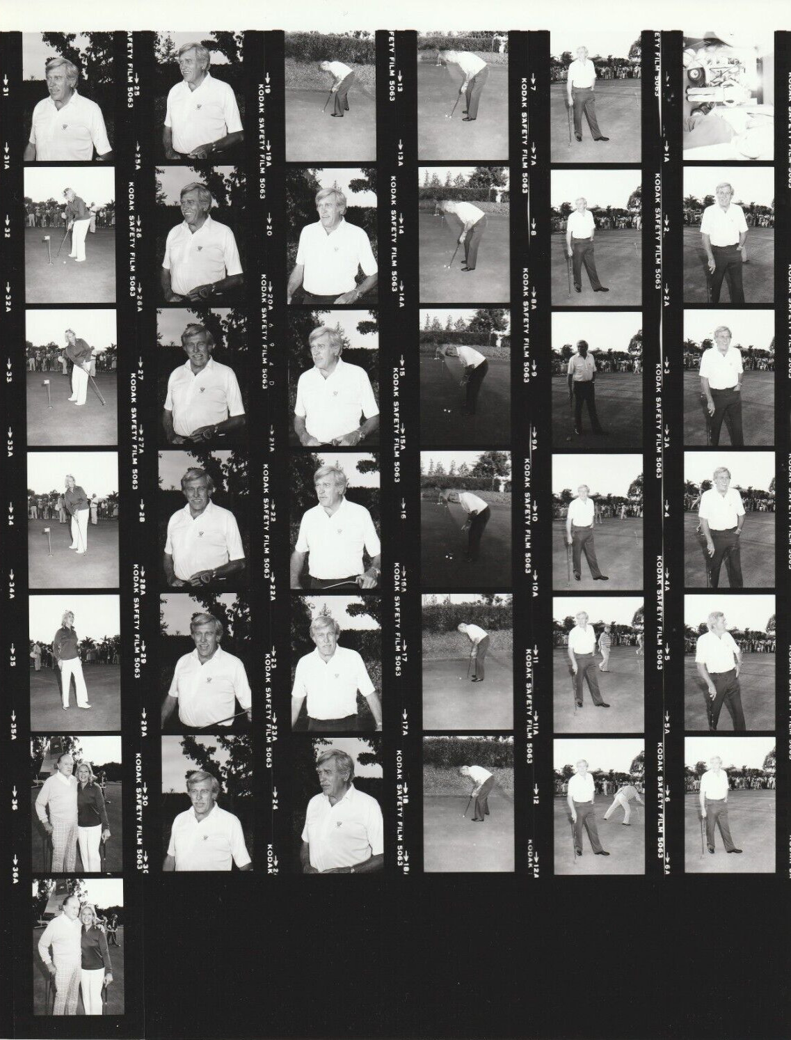 Original Contact Photo Sheet & Negatives Howard Keel Bob Hope Dinah Shore 1982