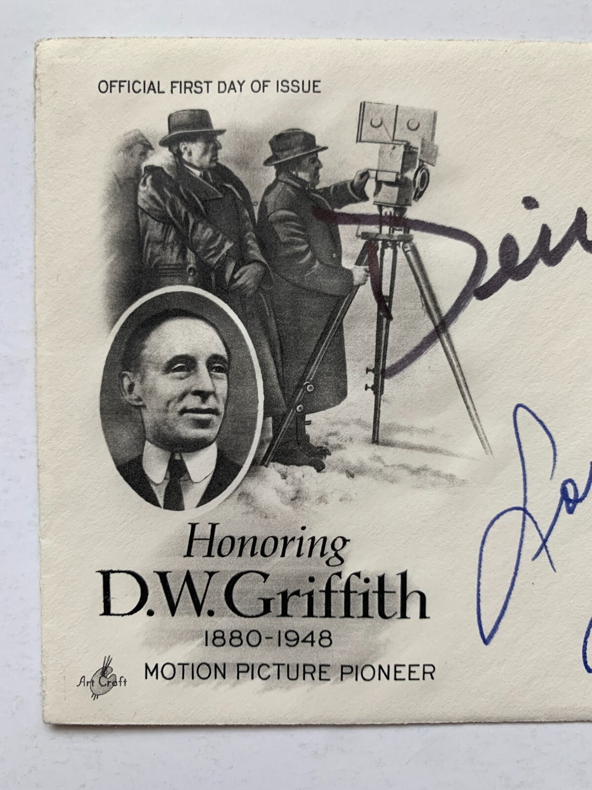 DESI ARNAZ, LUCILLE BALL signed First Day Cover FDC, with COA. D. W. Griffith
