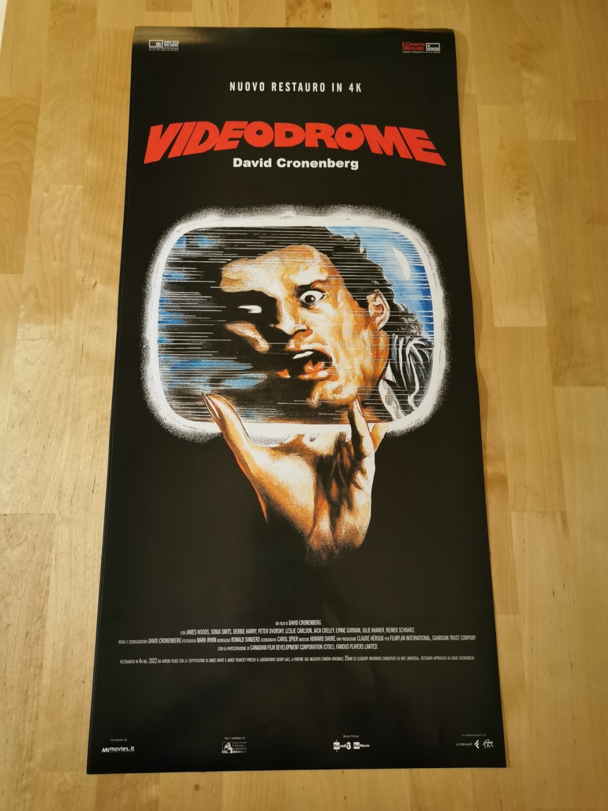 VIDEODROME 4K Original Movie Poster 12×27″ Italian DAVID CRONENBERG HORROR
