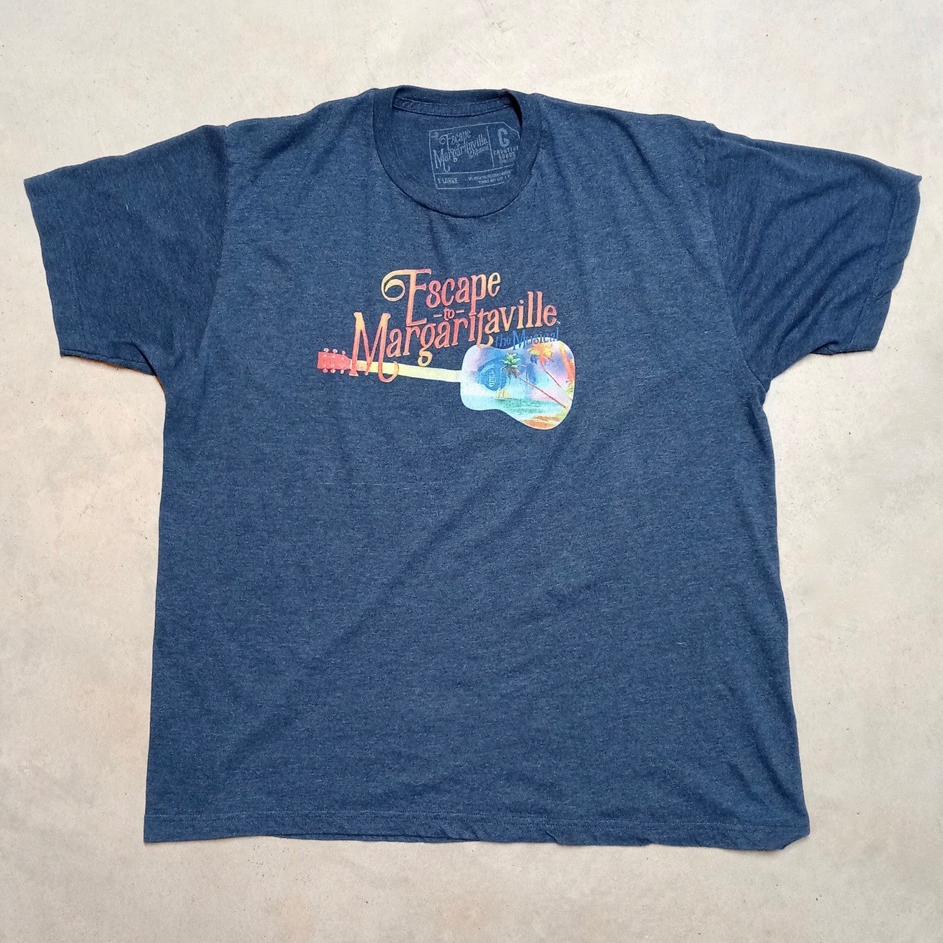 Jimmy Buffett Escape To Margaritaville The Musical Crew Neck T-shirt Men’s XL