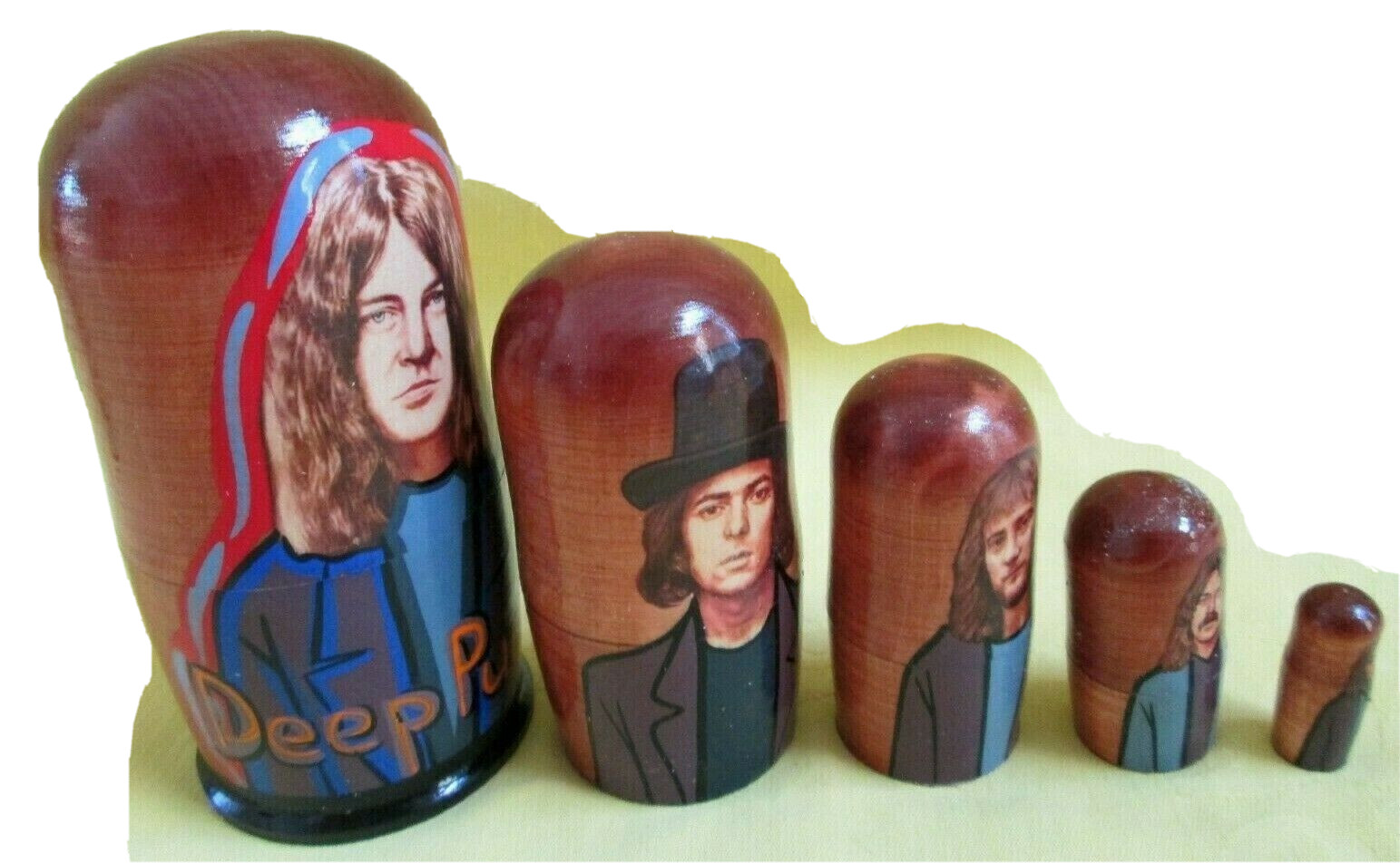 Deep Purple Nesting Doll/5-pc Set/7.5″ Tall+1998 St. Pete Russia Concert Poster