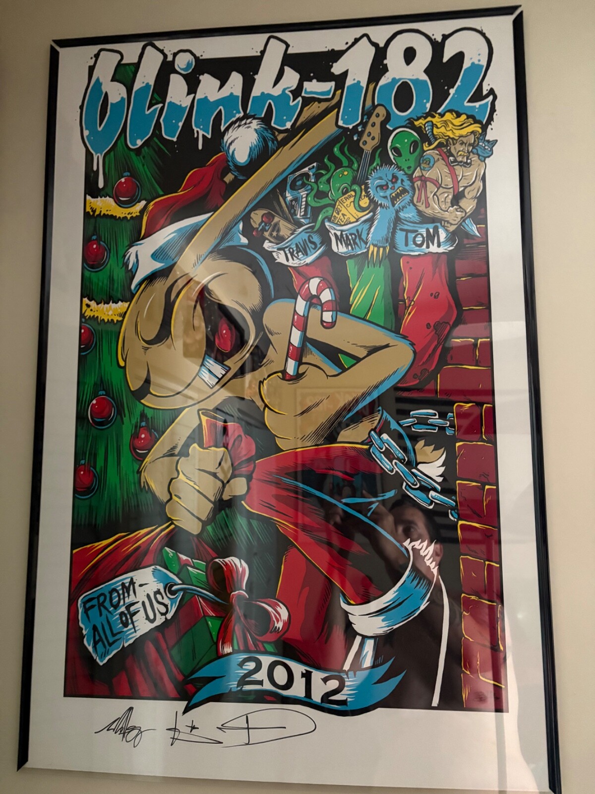 Blink 182 Signed 2012 Christmas Poster