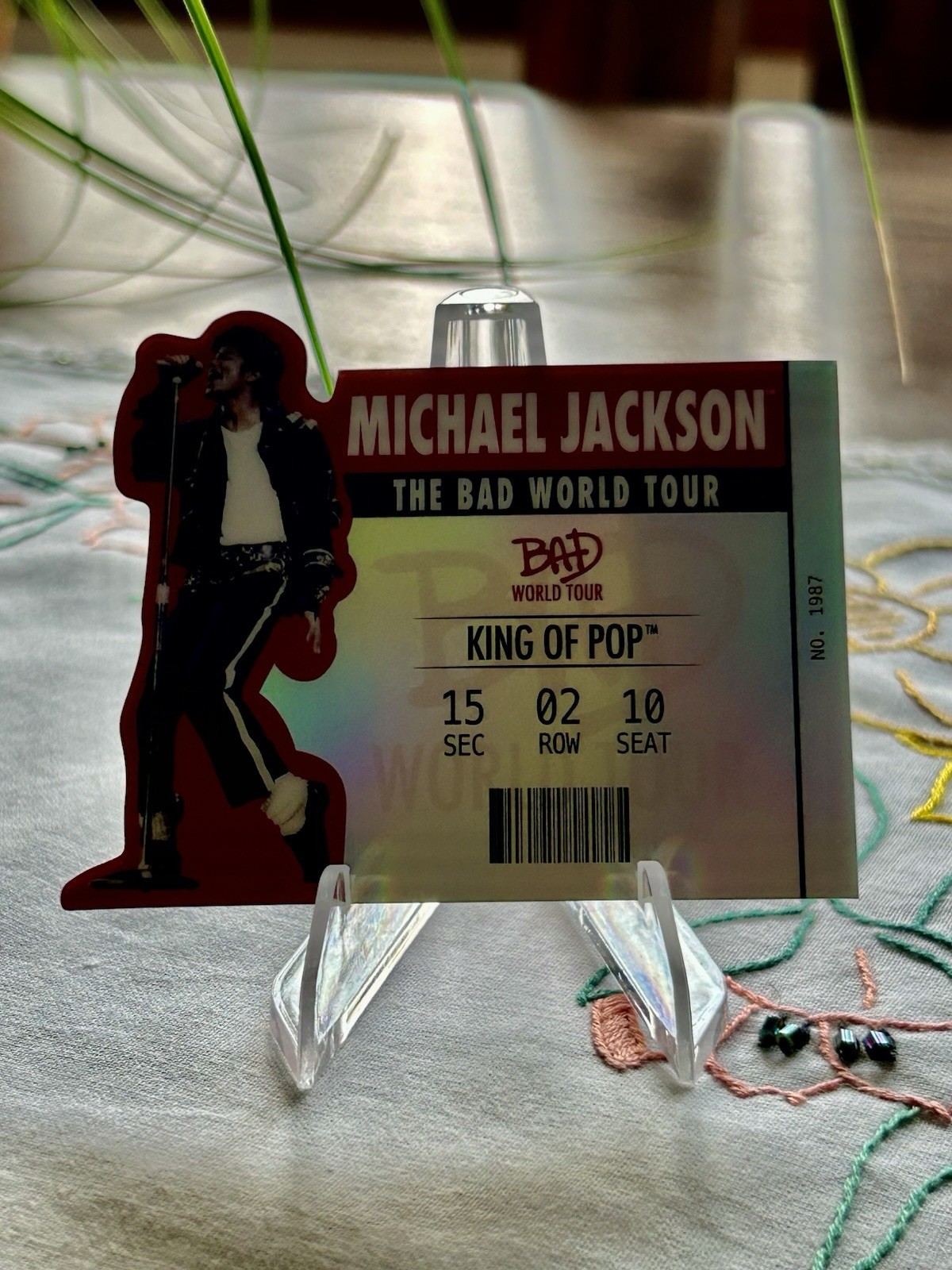 🔥Michael Jackson Bad World Tour 80/87 Premiere Edition Keepsake Ticket (Card)