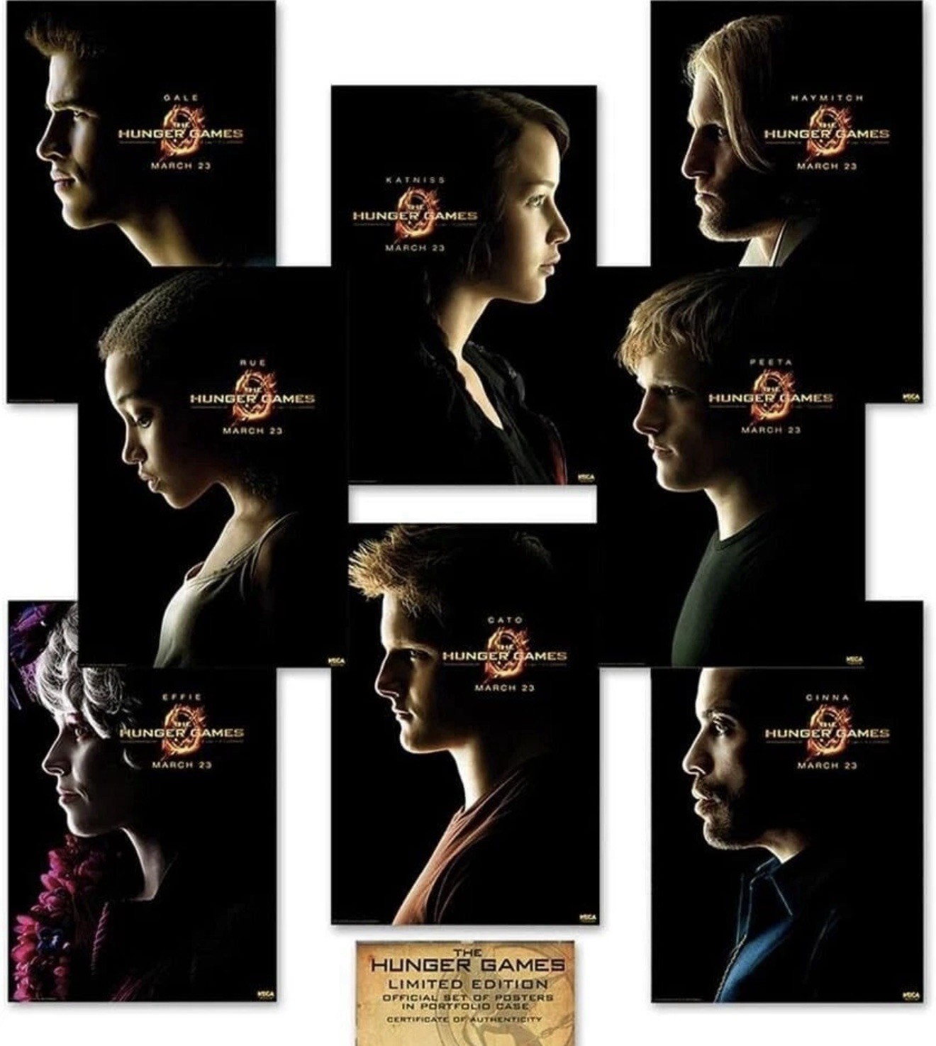 Hunger Games CHARACTER Posters – NECA LIMITED EDITION/2500 – Complete Set of 8!
