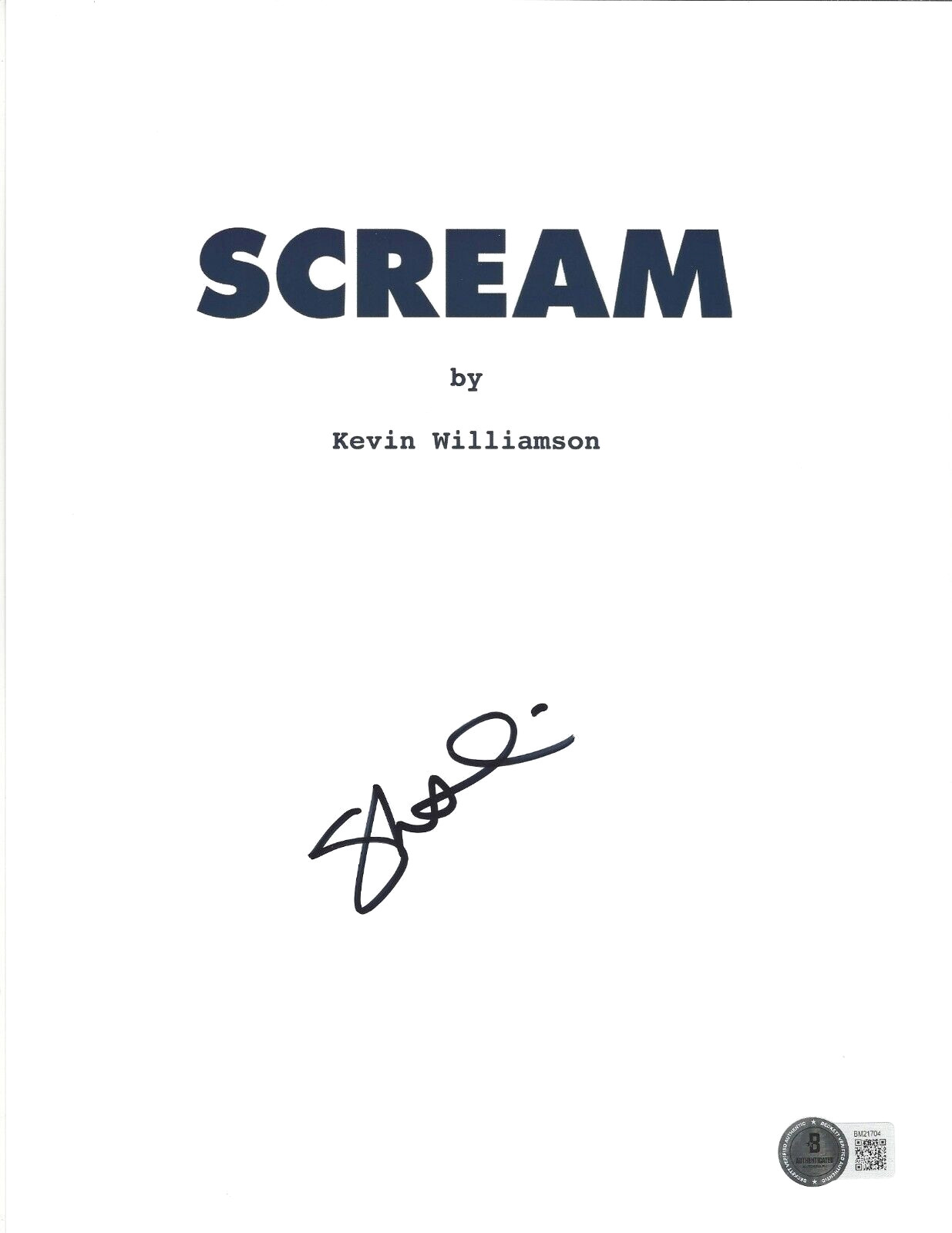 SKEET ULRICH SIGNED ‘SCREAM’ HORROR MOVIE SCREENPLAY SCRIPT 2 BECKETT BAS COA