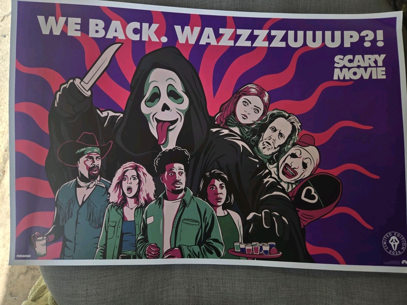 Scary Movie 6: Limited Edition Promo Poster, Scream, Ghost Face, Terrifier, NEW