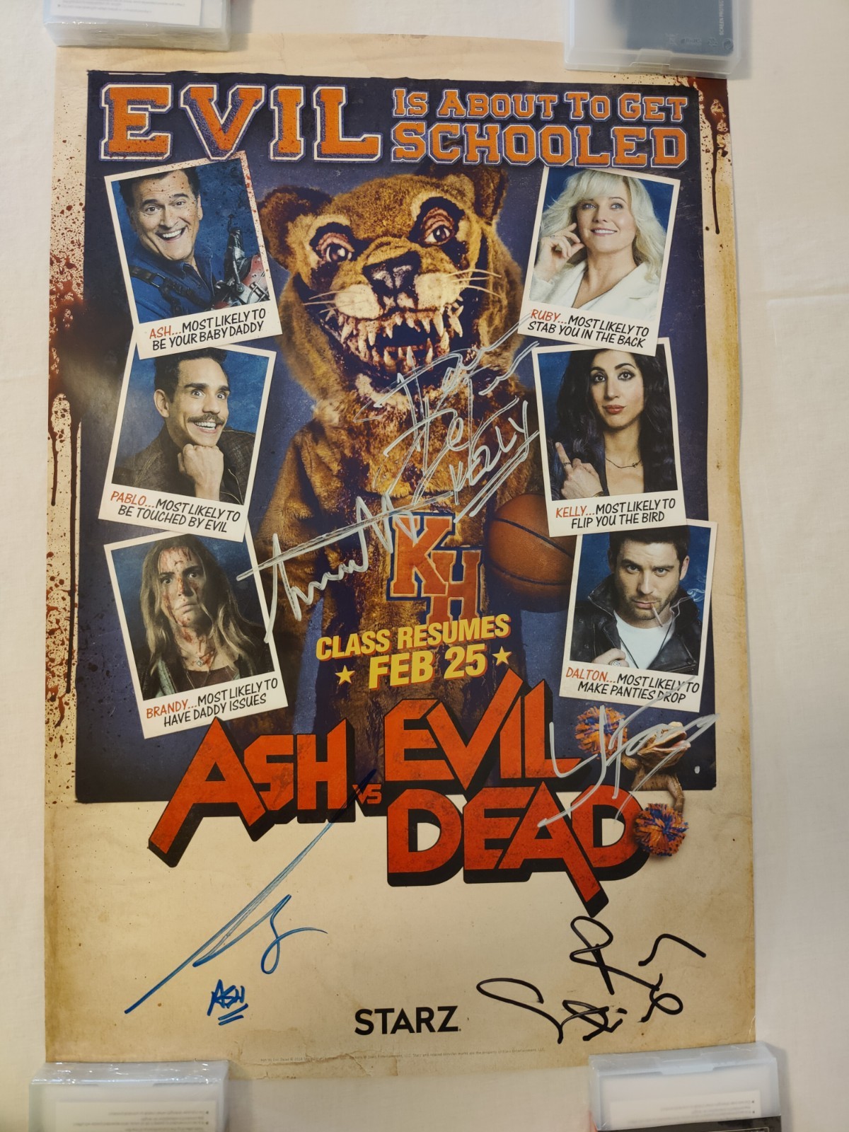 Ash vs Evil Dead NYCC 2017 16×24 Poster Signed 5x Bruce Campbell, Santiago, Dana