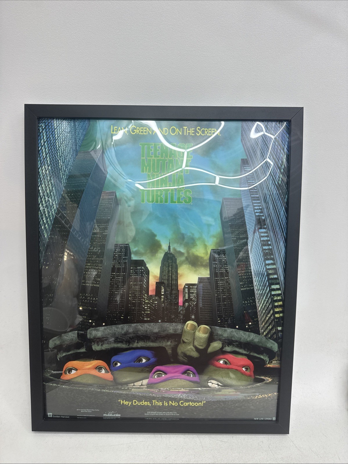 Rare 1990 Teenage Mutant Ninja Turtles Poster TMNT Movie MINT Poster Only