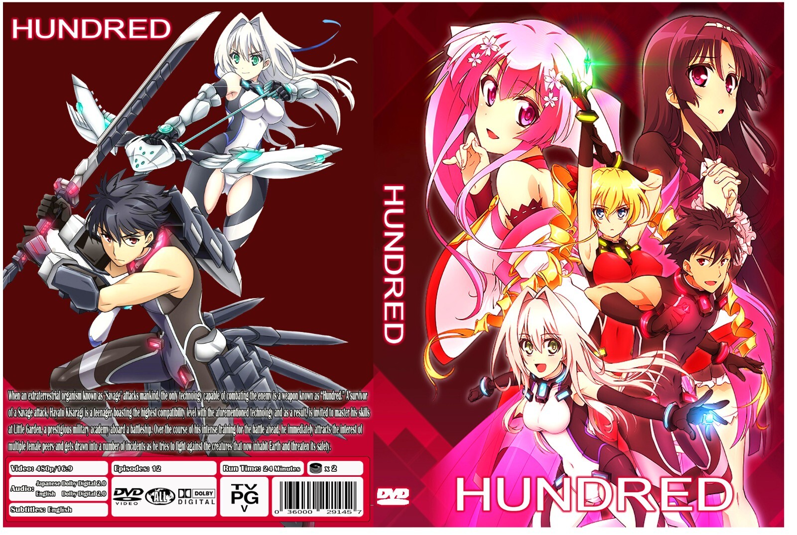 ANIME, “HUNDRED”,1-12 EPISODES,2 DVD,ENGLISH DUBBED,1BOX,2016