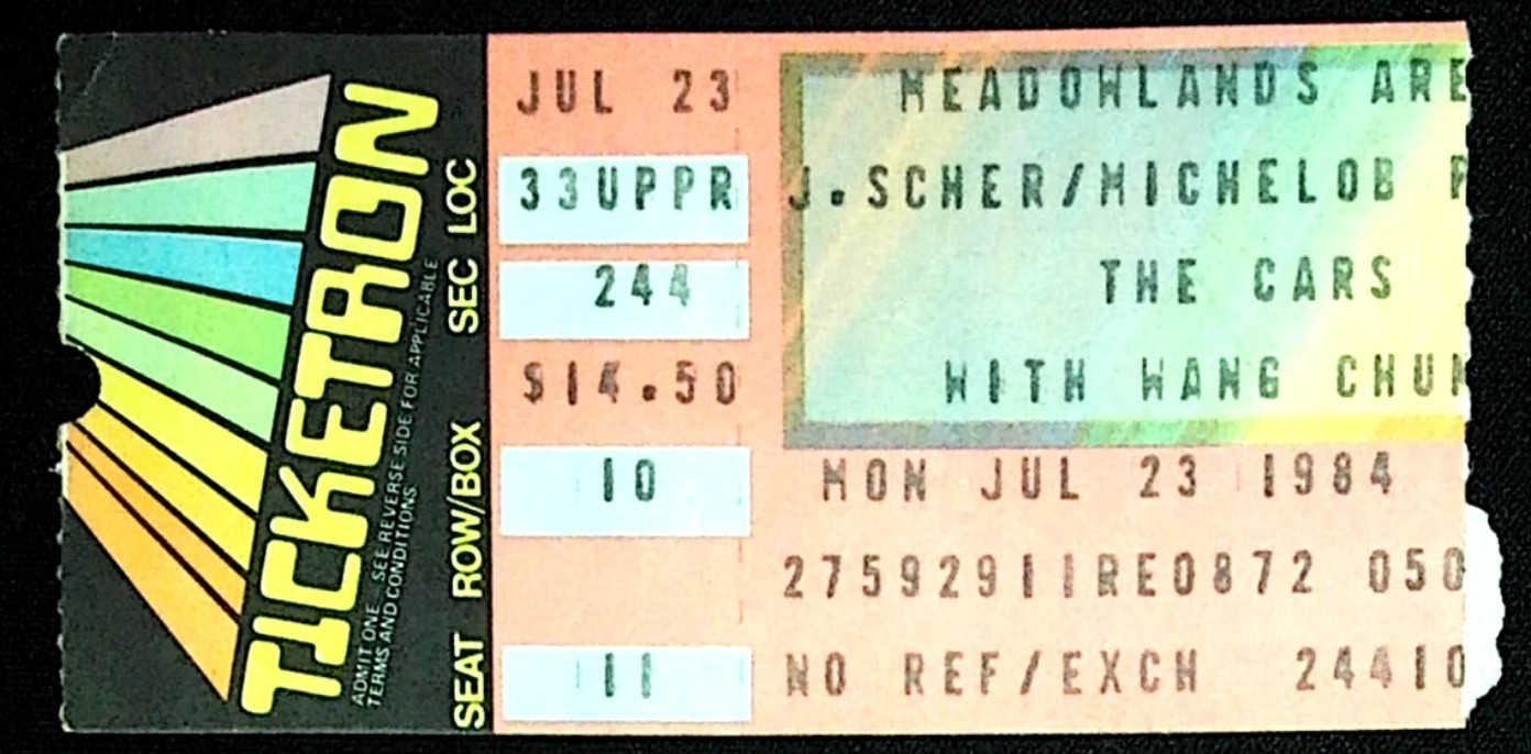 The Cars Wang Chung Concert Ticket Stub Meadowlands Arena NJ 7/23/1984
