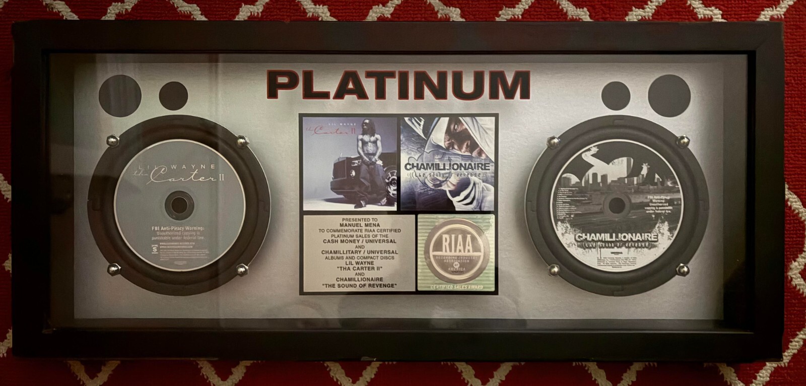 2-CD Plaque with Lil’ Wayne/Chamillionaire RIAA Certified