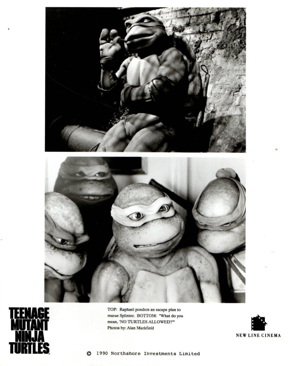 1990 NEW LINE CINEMA – TEENAGE MUTANT NINJA TURTLES – PROMO PHOTO