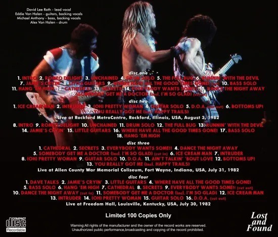 VAN HALEN / DEAD OR ALIVE 1982 : SBD (4CD)