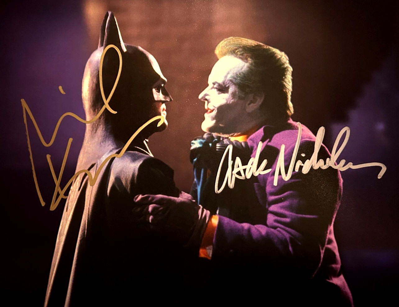 BATMAN Signed (Keaton, Nicholson) 8×10″ Authentic Original Autographs w/COA