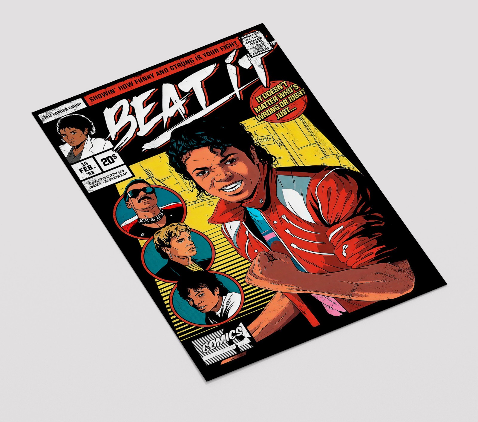 Beat It Michael Jackson Comic Cover Parody Giclee Print Poster 11×17 Wall Art