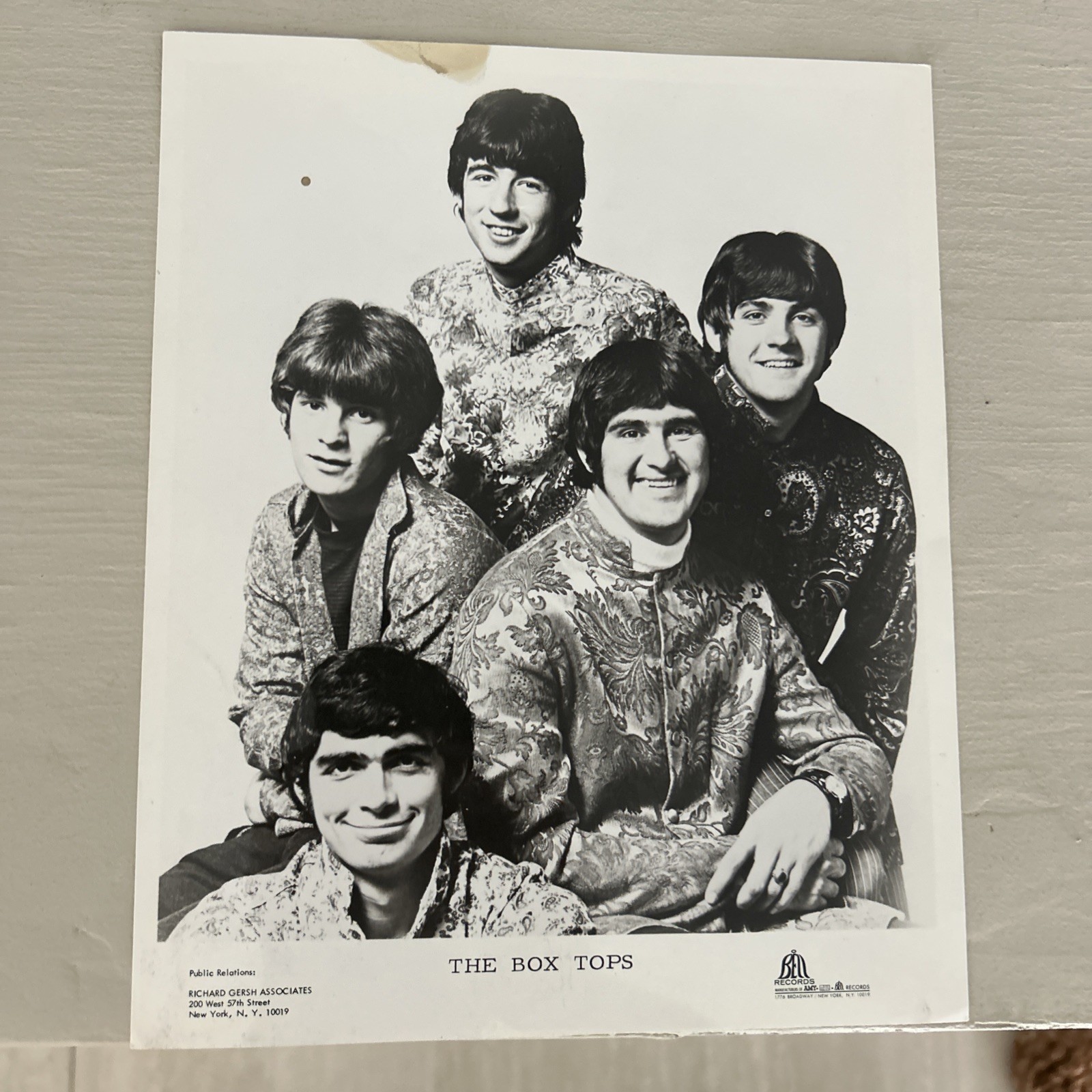 THE BOX TOPS Original BELL RECORDS Publicity Promo Photo 8×10