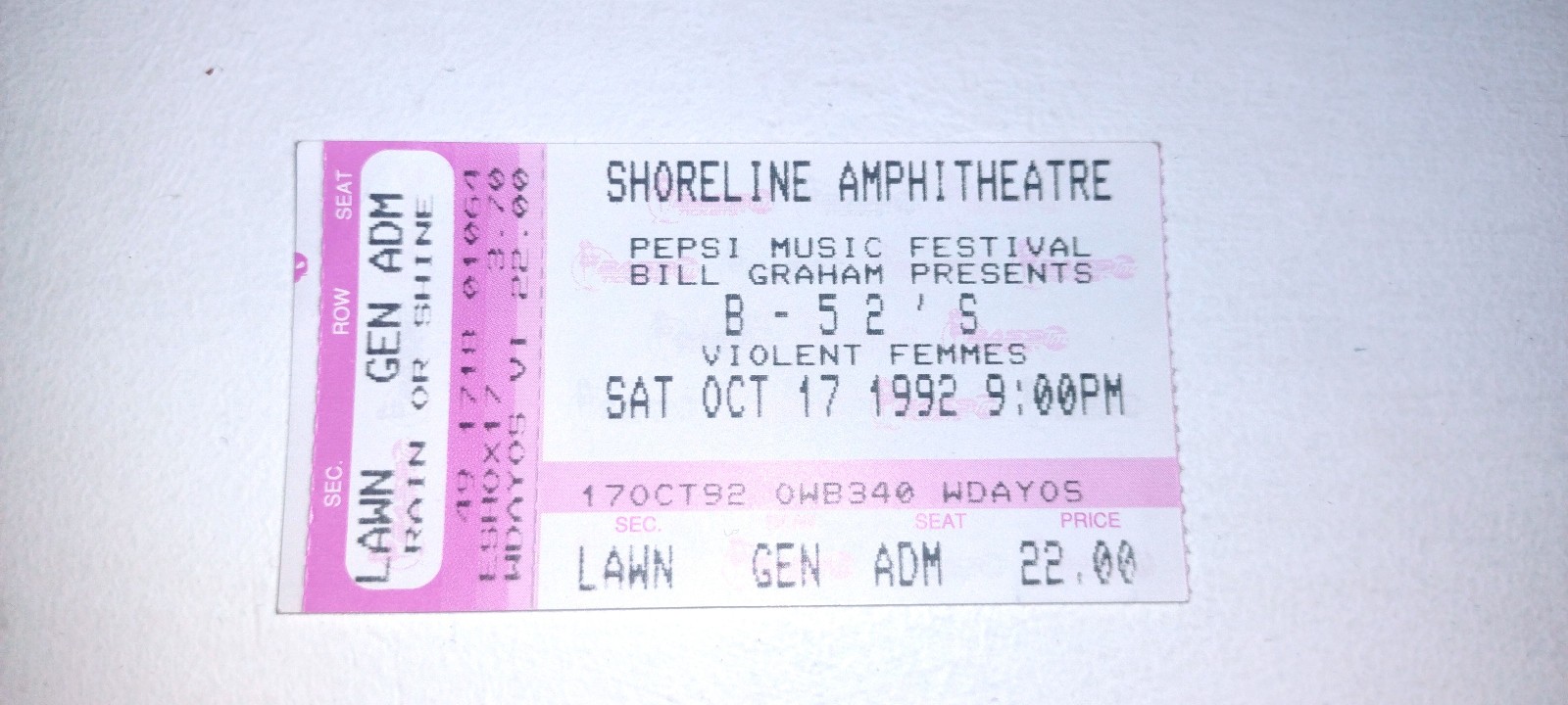 B-52s Ticket Stubs | Cosmic Thing Tour | RARE Syria Mosque 1990 + Shoreline
