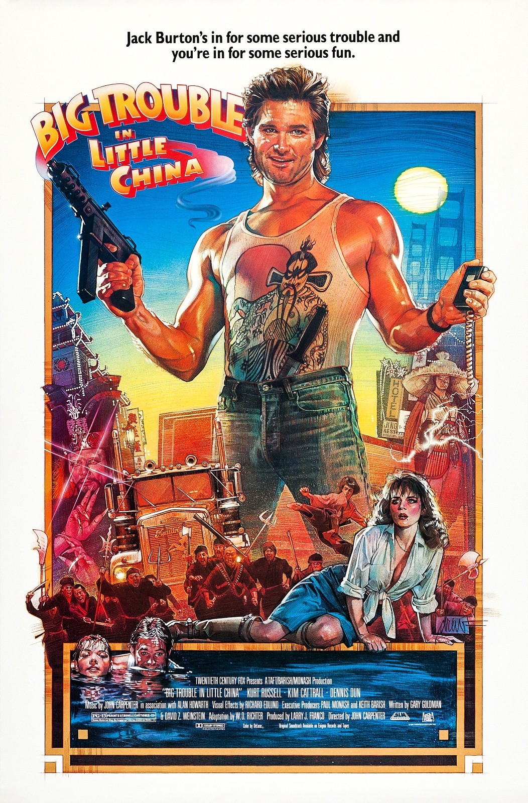 1986 Big Trouble In Little China Movie Poster 11X17 Kurt Russell Kim Cattrall 🍿