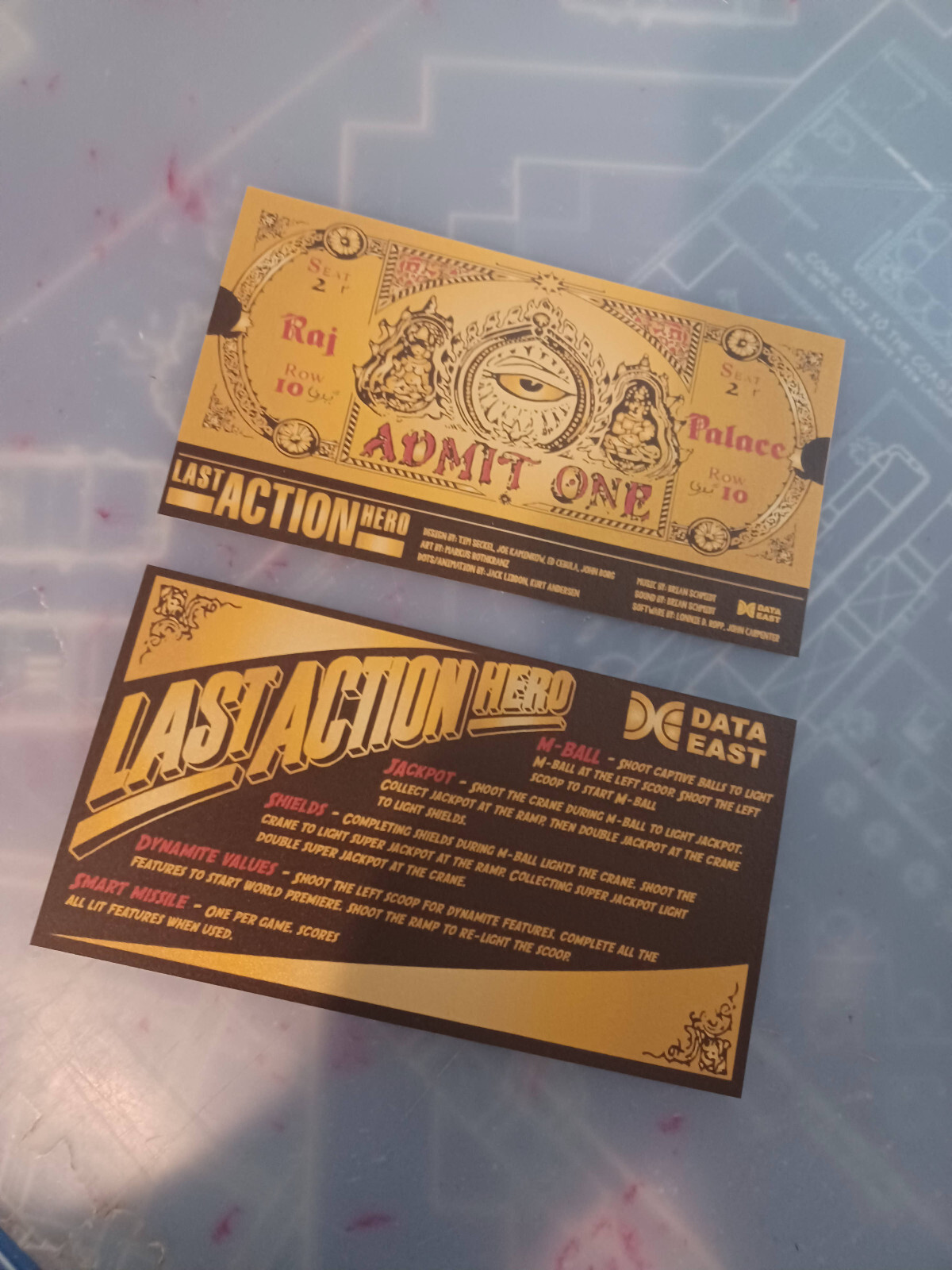 The Last Action Hero – Pinball Machine Instruction Cards / Apron Cards