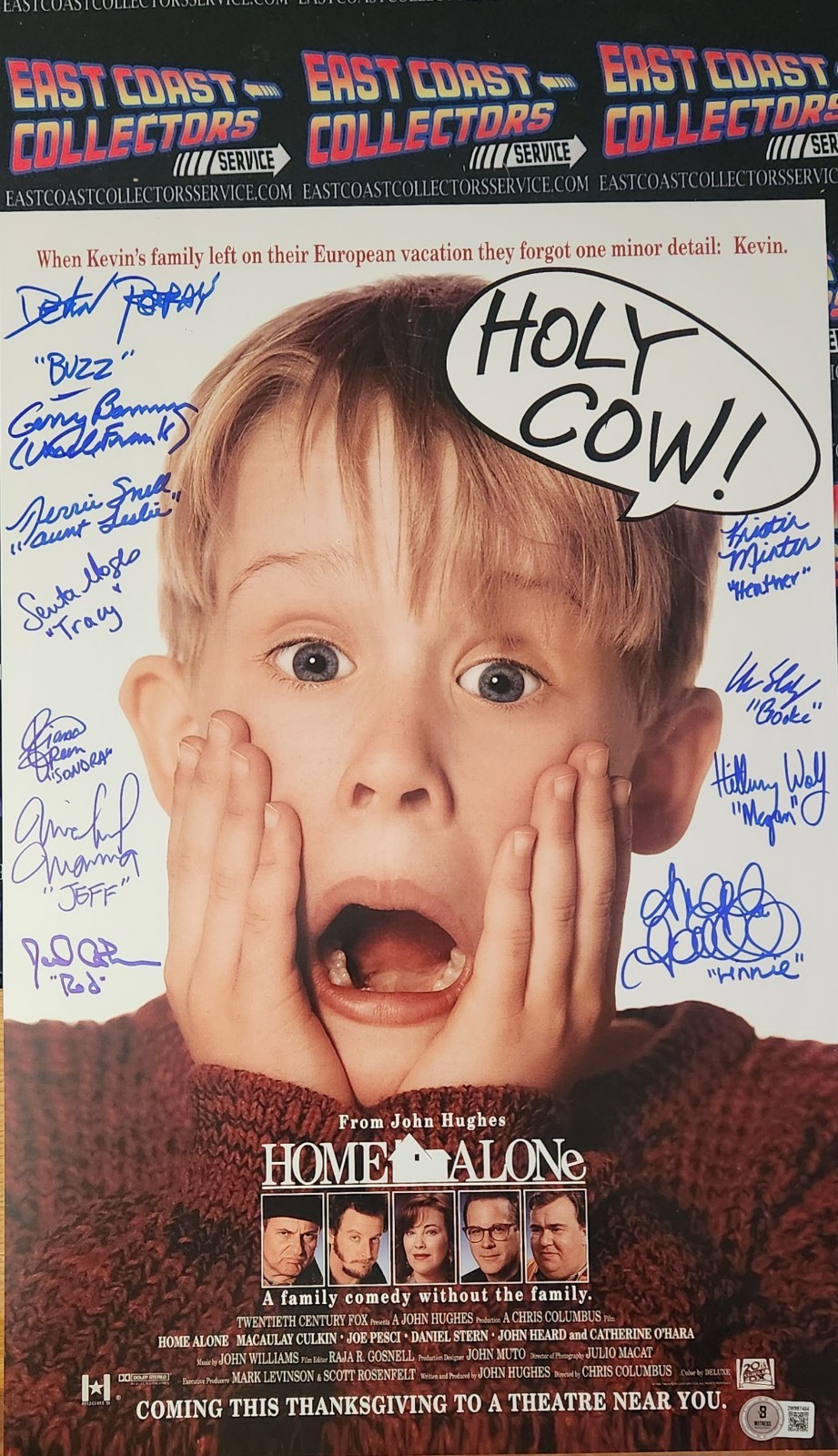 Home Alone Cast Autographed Movie Mini Poster BECKETT COA HOLOGRAM AUTHENTIC