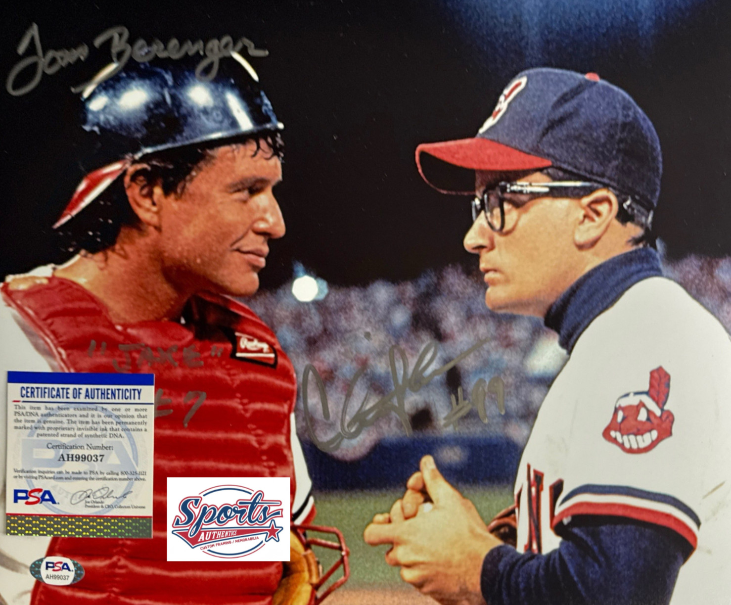 Charlie Sheen & Tom Berenger 11×14 Major League PSA AH99037