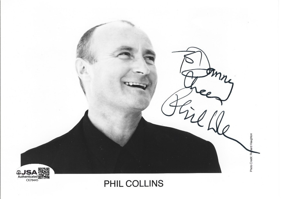 Phil Collins REAL hand SIGNED 5×7″ Photo JSA COA Autographed Genesis