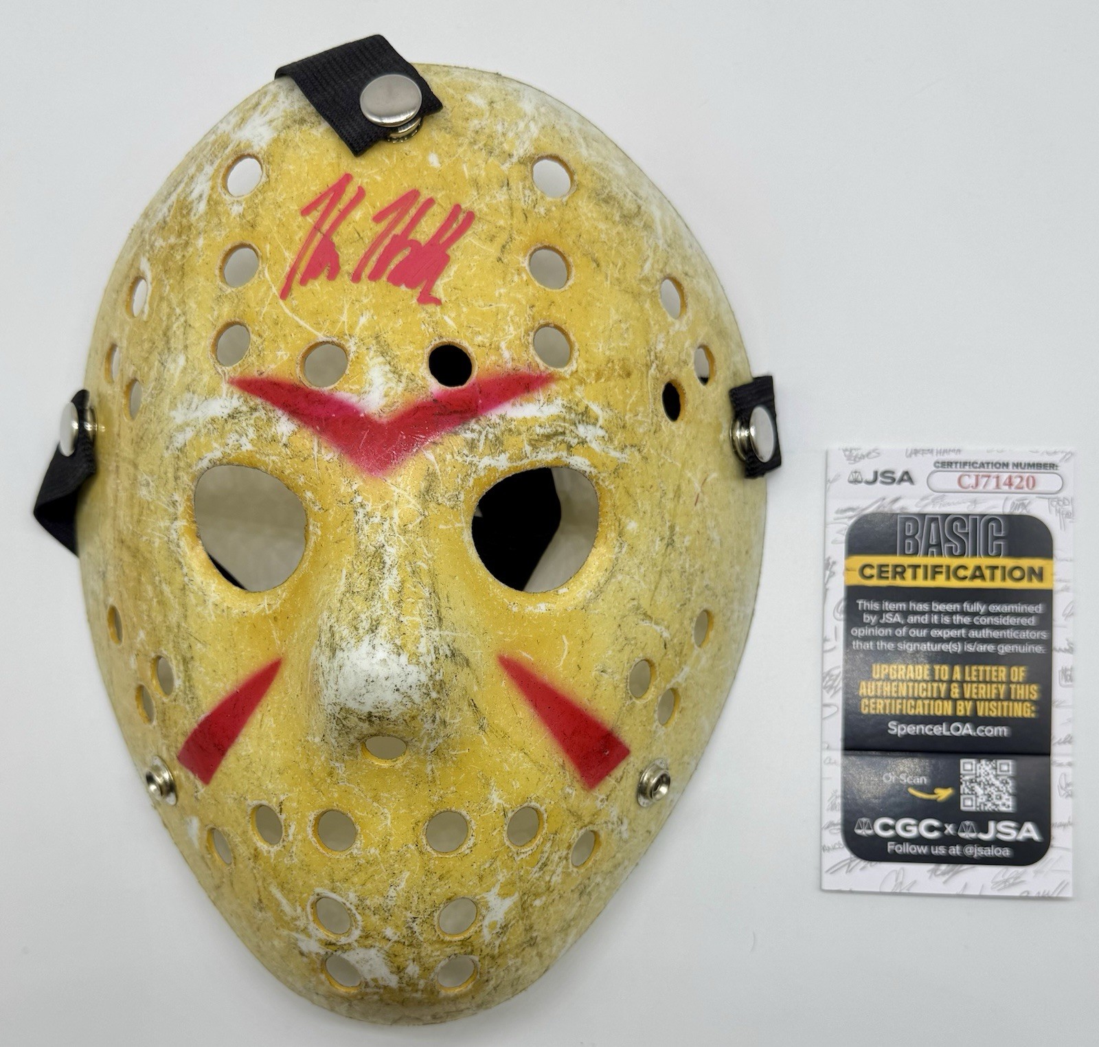 KANE HODDER HAND SIGNED AUTOGRAPH “JASON” FRIDAY THE 13TH MASK +JSA COA
