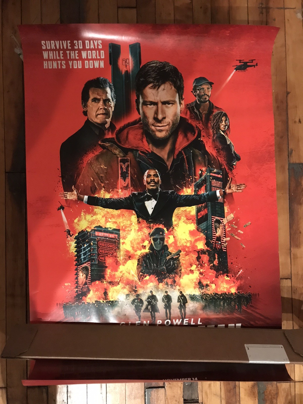 The Running Man 27×40 DS movie poster Edgar Wright Paramount Pictures 2025