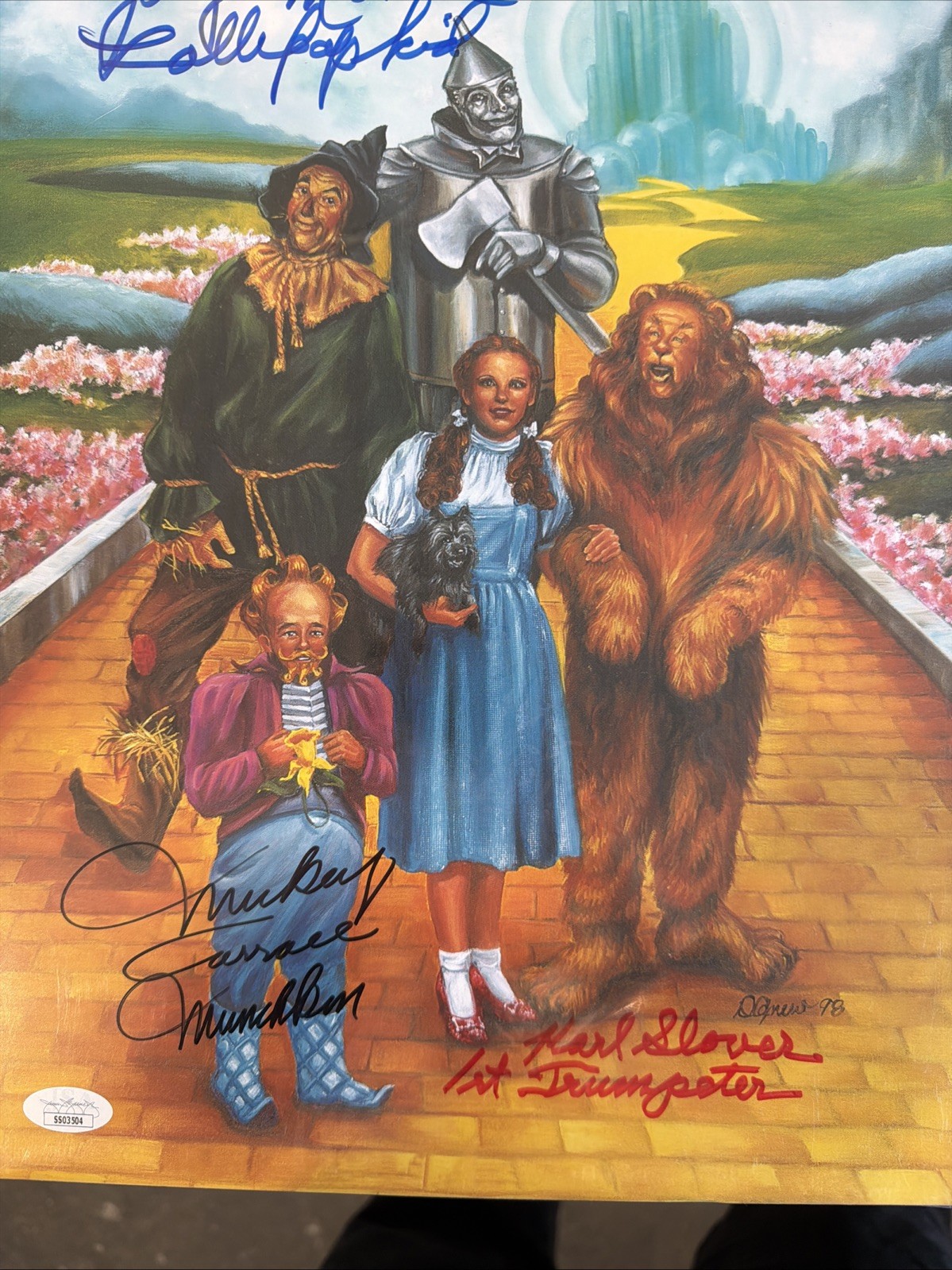 Wizard of Oz Signed 11×14 Photo Judy Garland + Cast JSA COA Autograph Poster