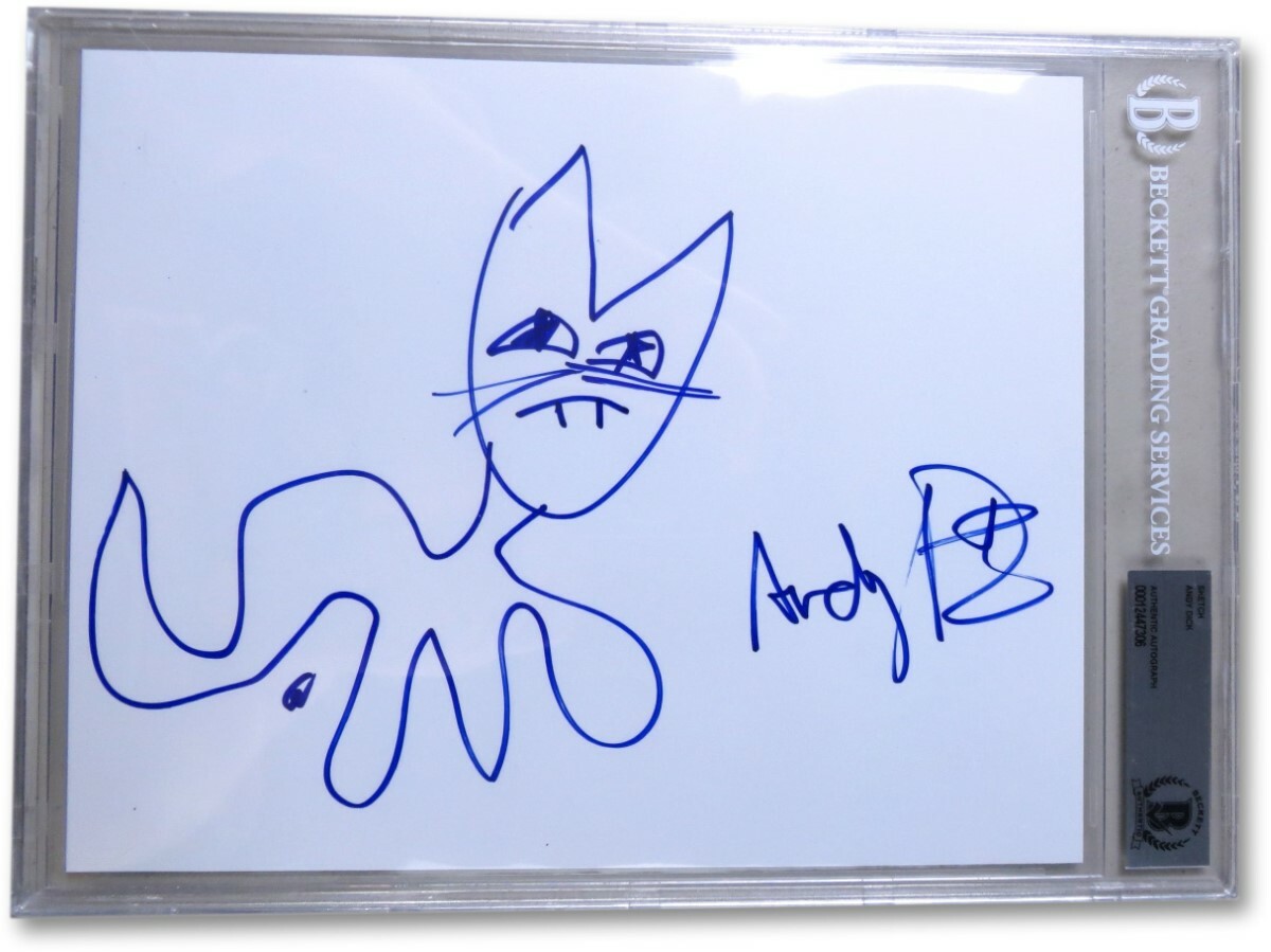 Andy Dick Signed Autographed 8X10 Sketch Drawing Comedy Legend Beckett Slabbed